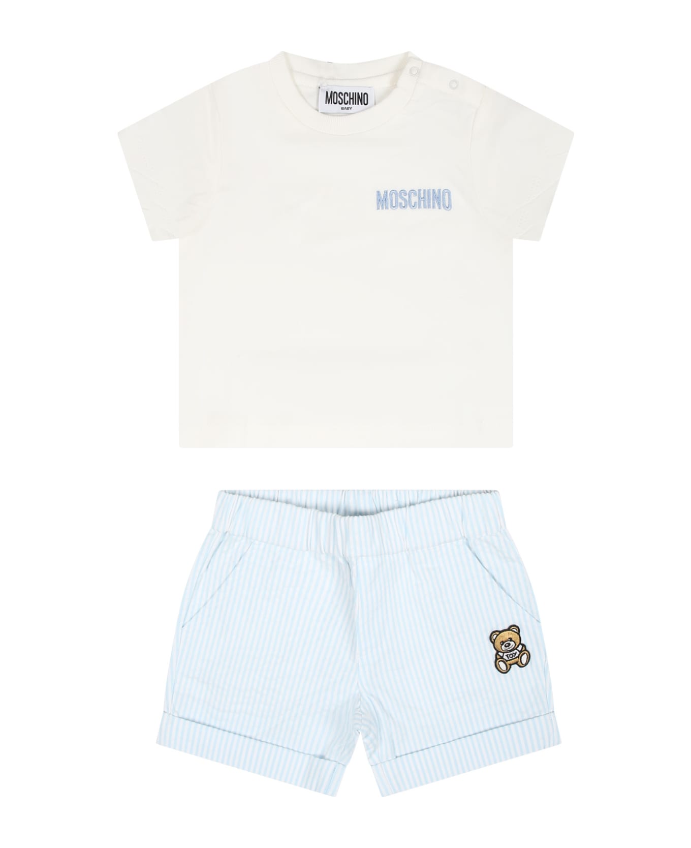 Moschino Multicolor Sports Suit For Baby Boy With Logo - Multicolor ボトムス