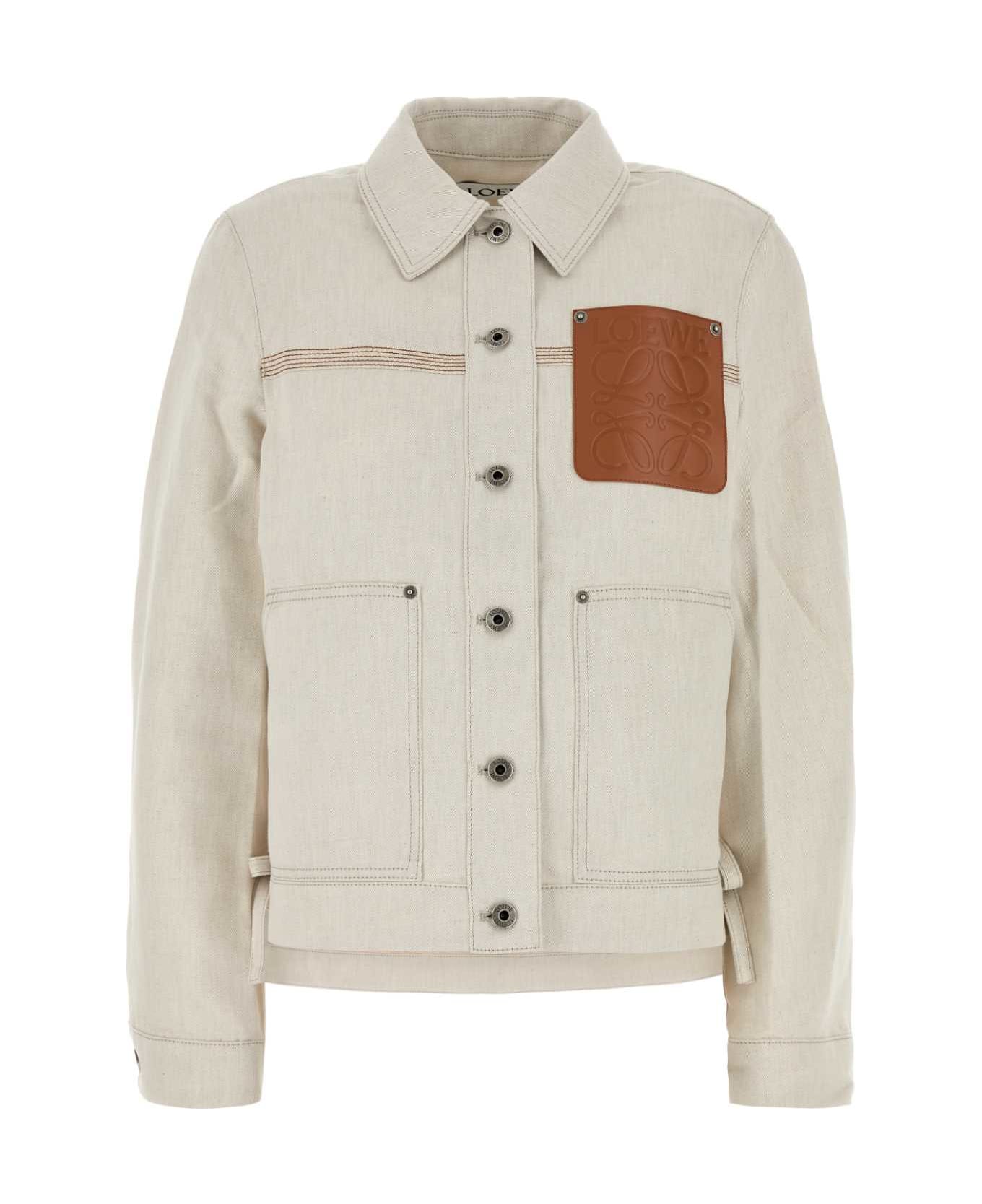 Loewe Sand Cotton Blend Jacket - ECRU