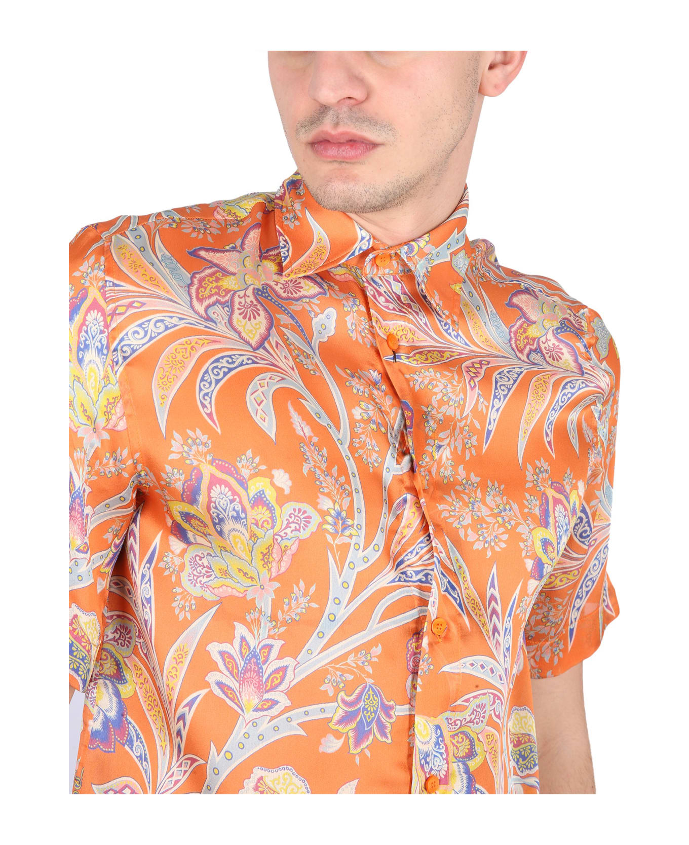 Etro Floral Print Shirt - Arancione