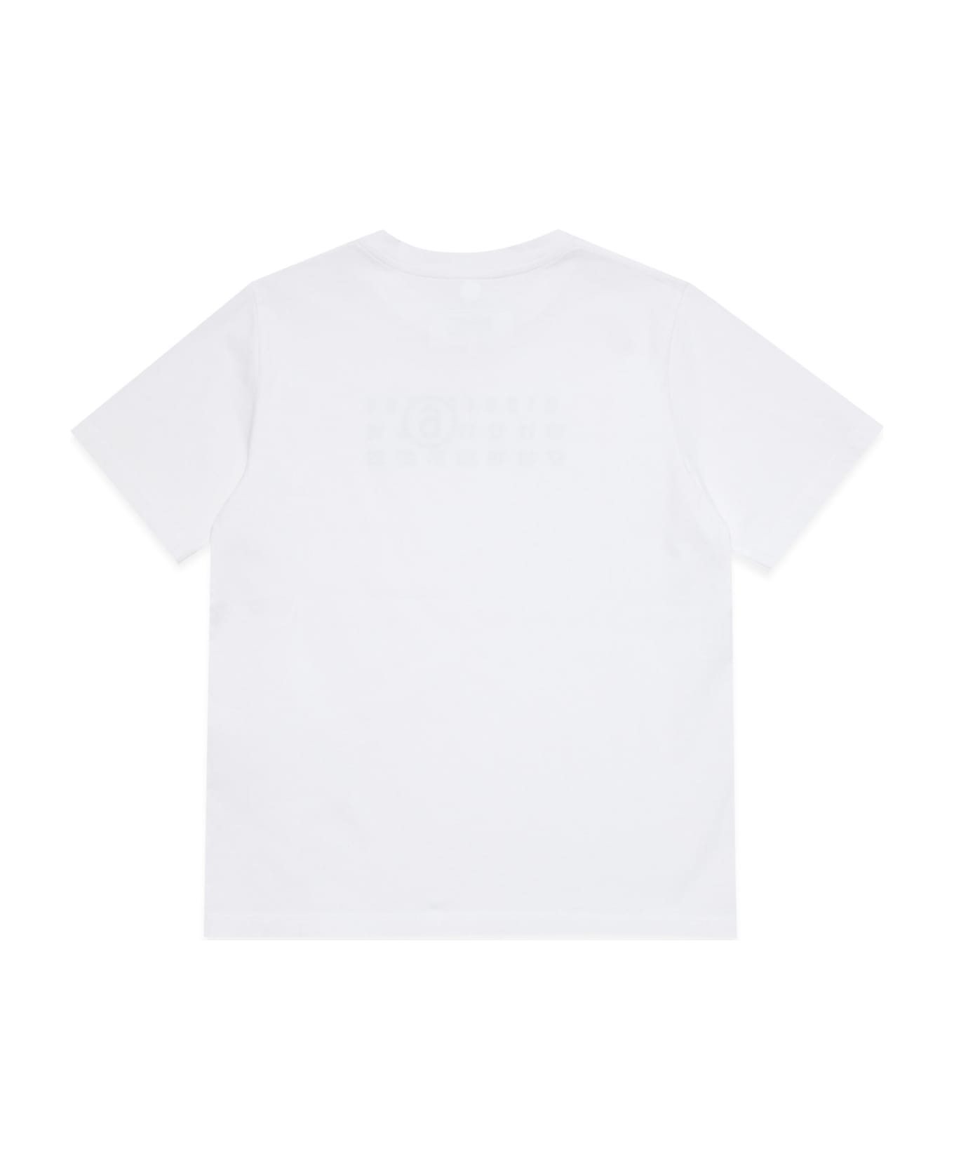Maison Margiela Mm6t83u T-shirt Maison Margiela Torn T-shirt Branded With Numeric Logo - WHITE