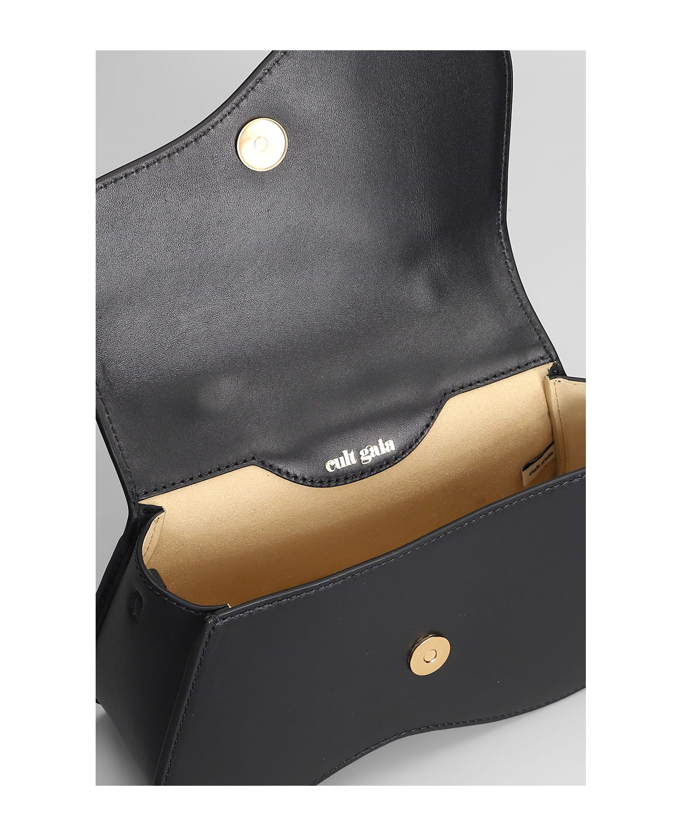 Cult Gaia Kazia Shoulder Bag In Black Leather - black