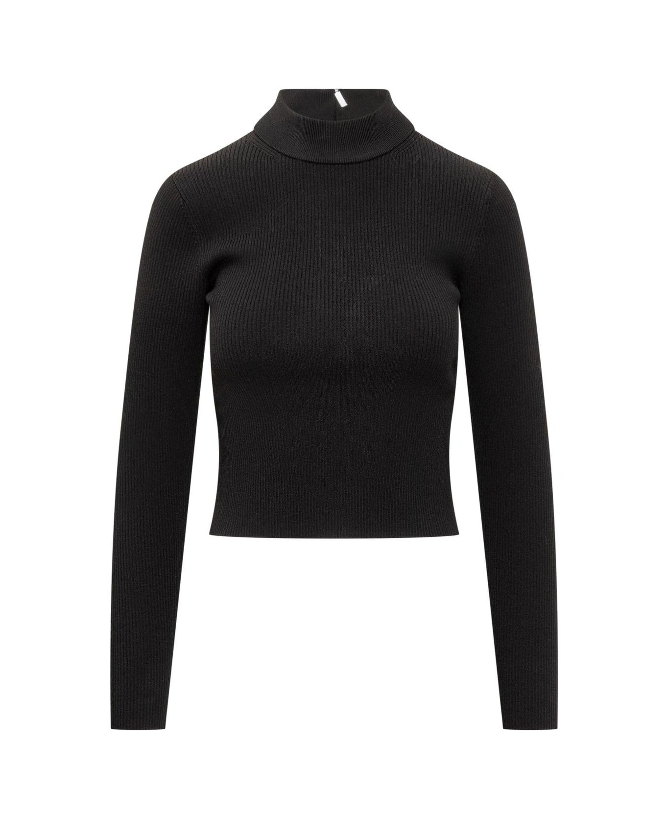 MICHAEL Michael Kors Rear Zipped Mock Neck Jumper - BLACK