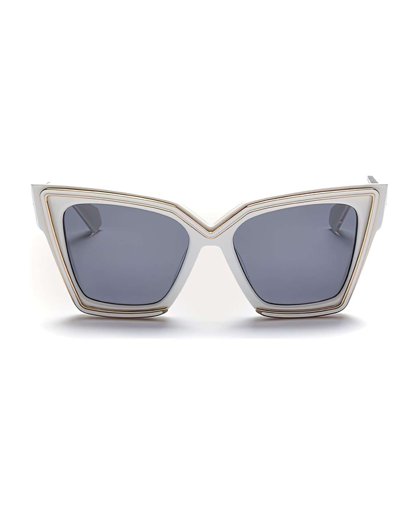 Valentino Eyewear V-grace - White / Light Gold Sunglasses - White サングラス