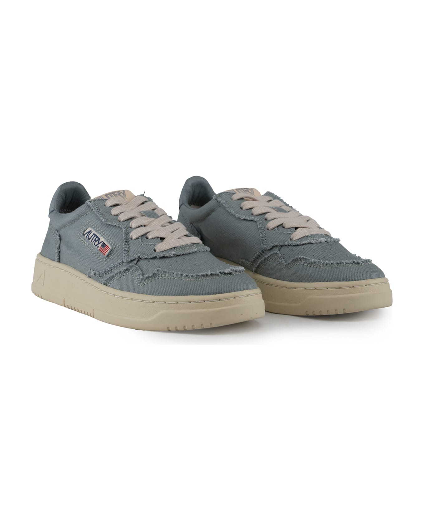 Autry Medalist Low Sneakers In Denim - Denim/denim slvr blue