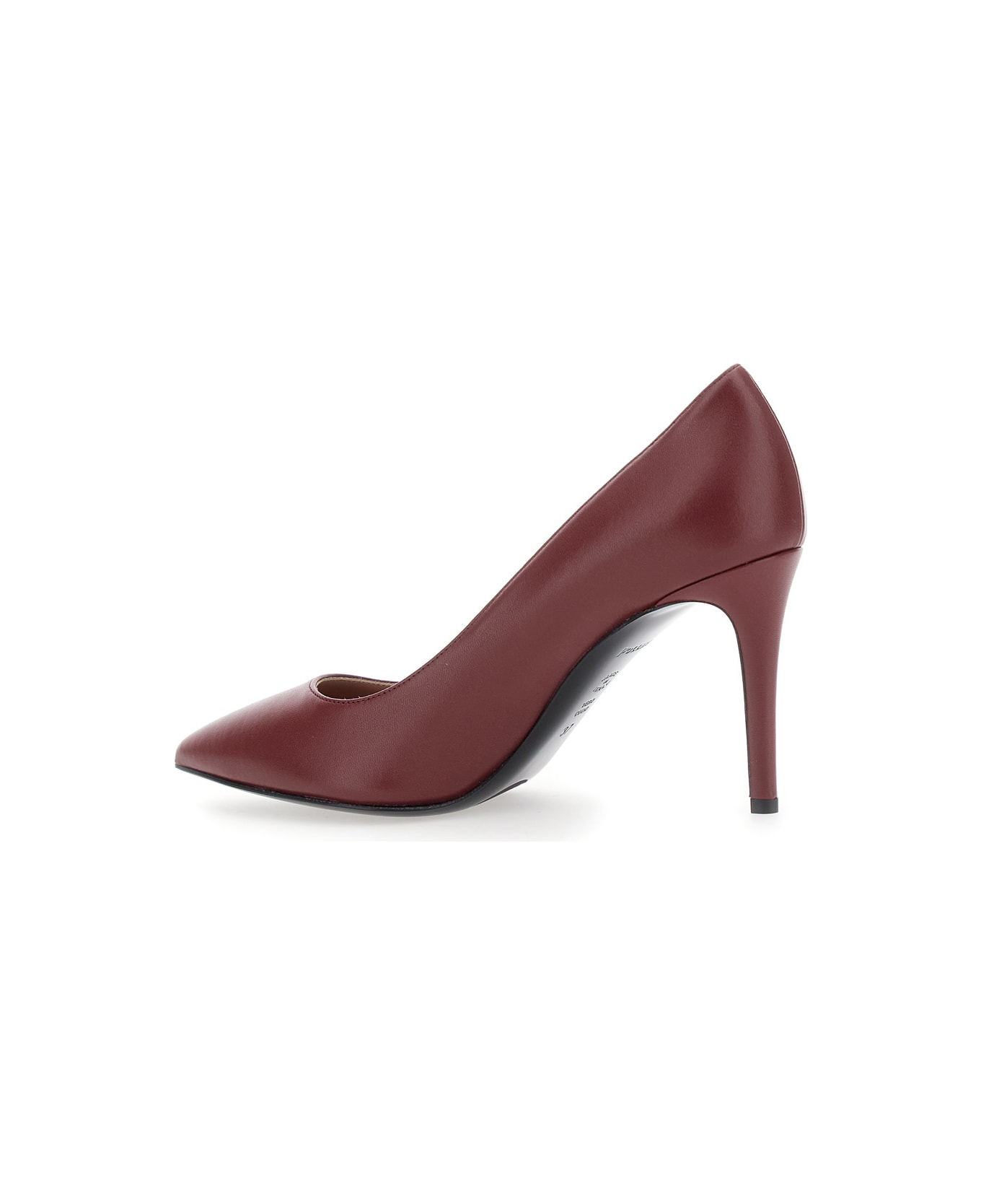 Pollini Bordeaux Pumps With Stiletto High Heel In Suede Woman - Bordeaux