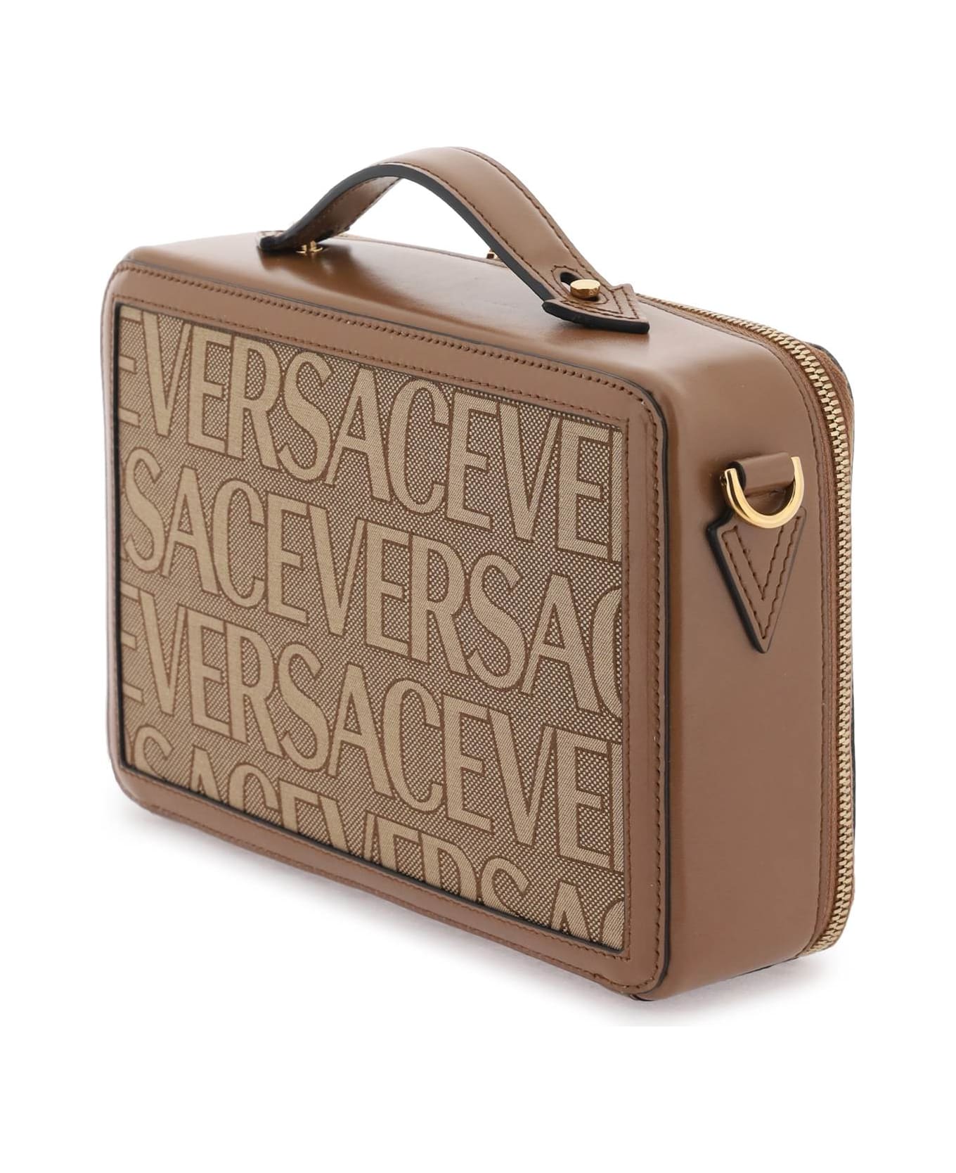 Versace Canvas Messenger Bag - Beige