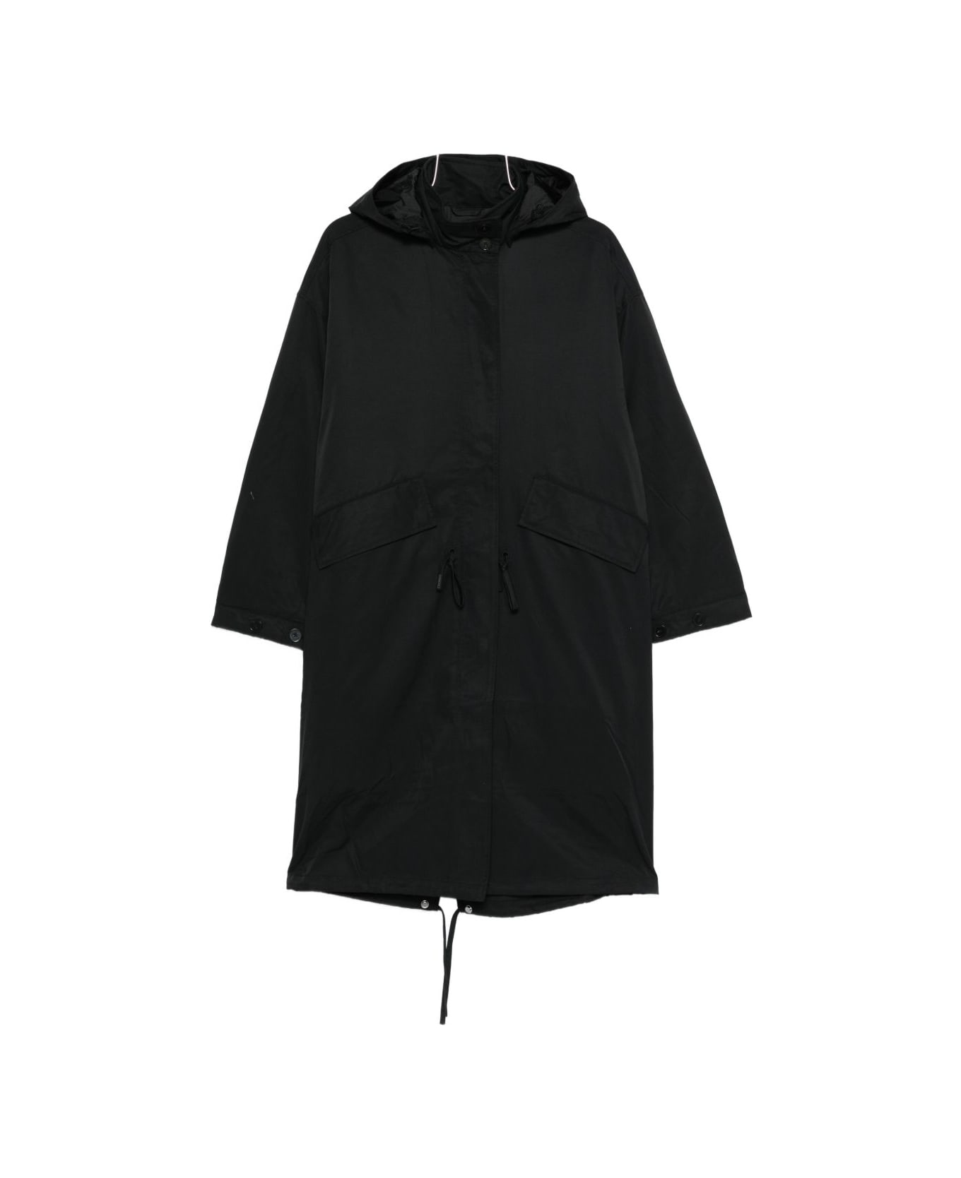 Closed Cotton And Nylon Parka Coat - Black