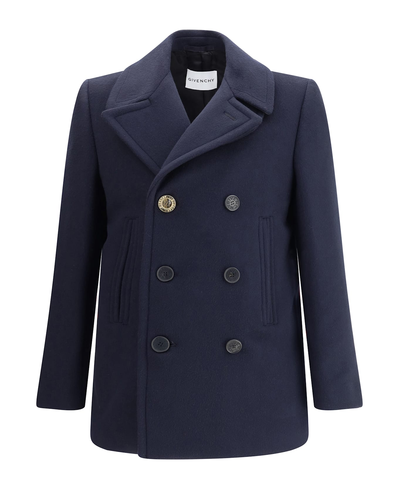 Givenchy Double-breasted Coat - Dark Blue