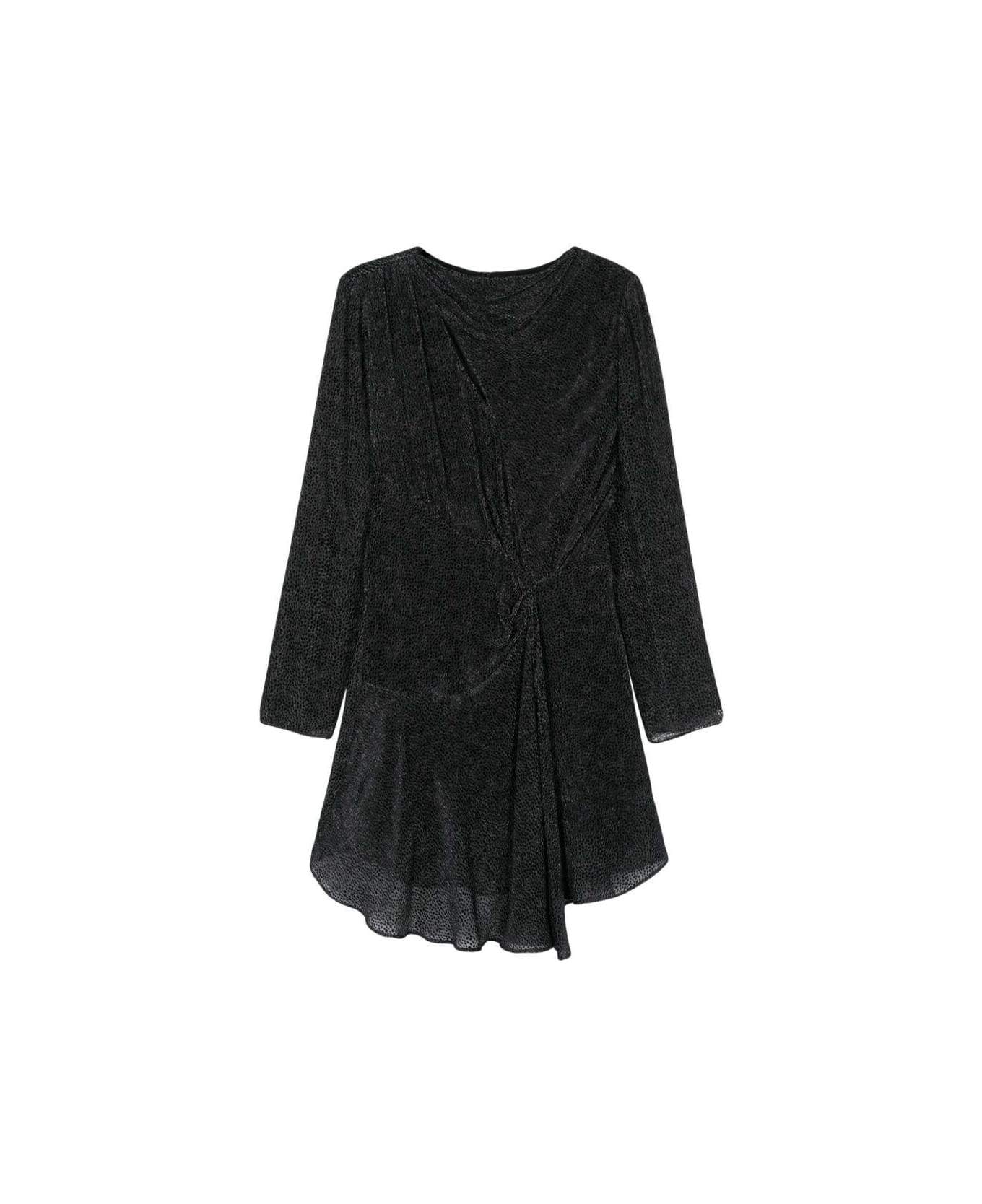 Isabel Marant Round Neck Draped Dress - BLACK