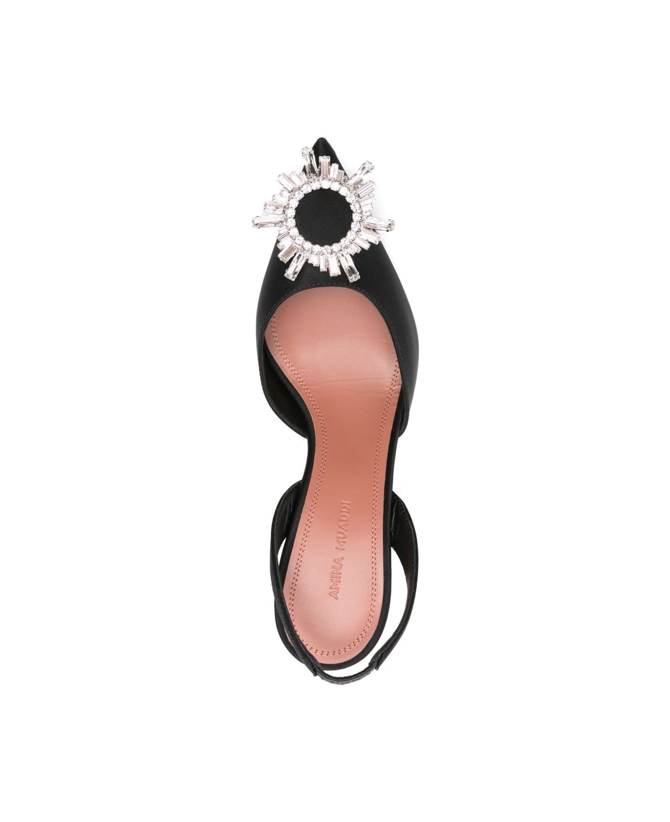 Amina Muaddi Begum Satin Slingback Pumps - Black