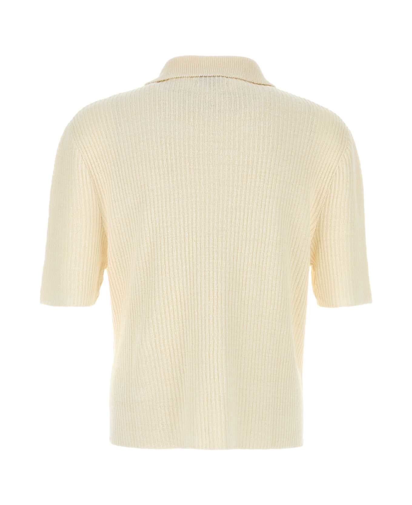 Le Kasha Cream Linen Napoli Polo Shirt - WHITE