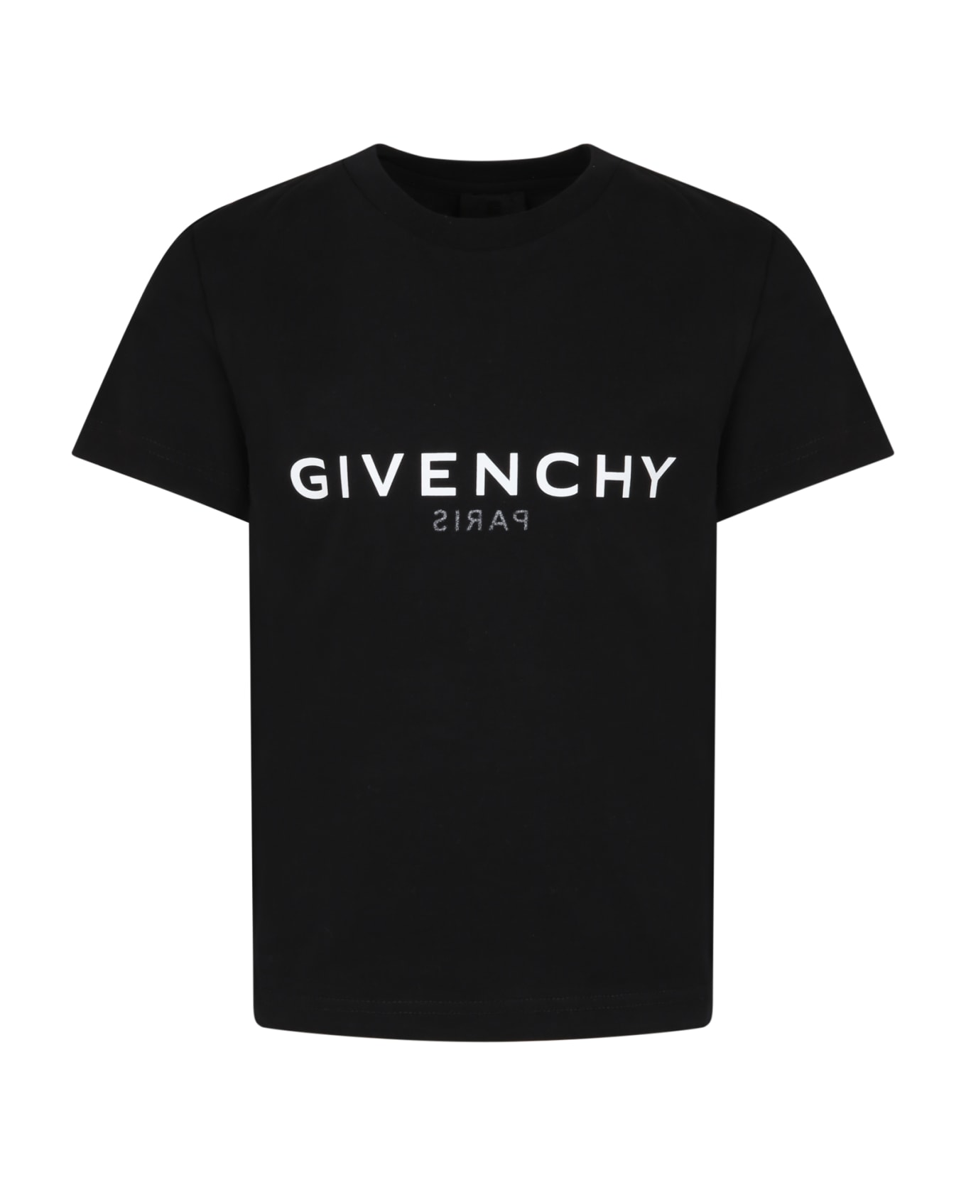 Givenchy Black T-shirt For Boy With White Logo - Black