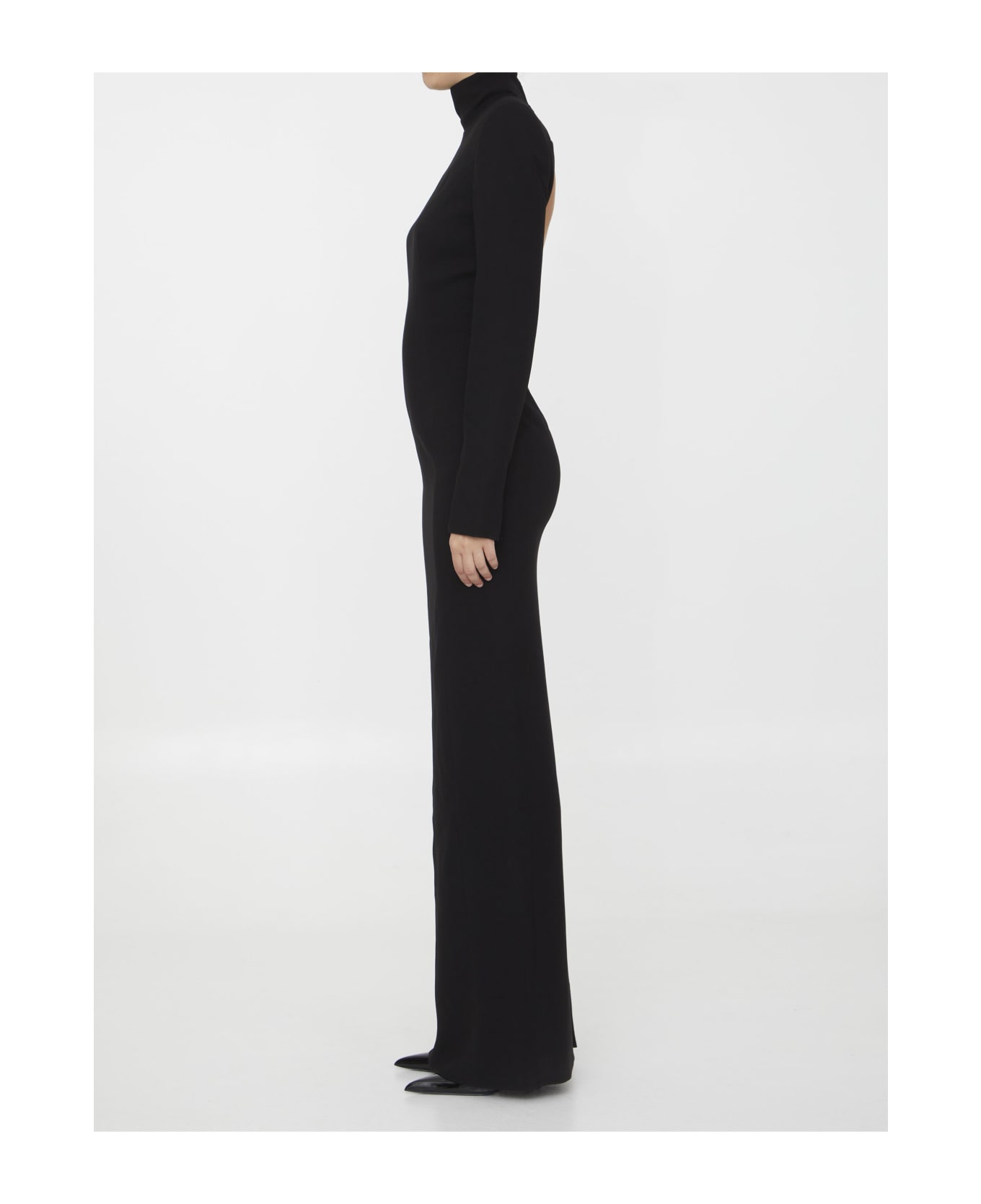 Monot Cut-out Long Dress - BLACK