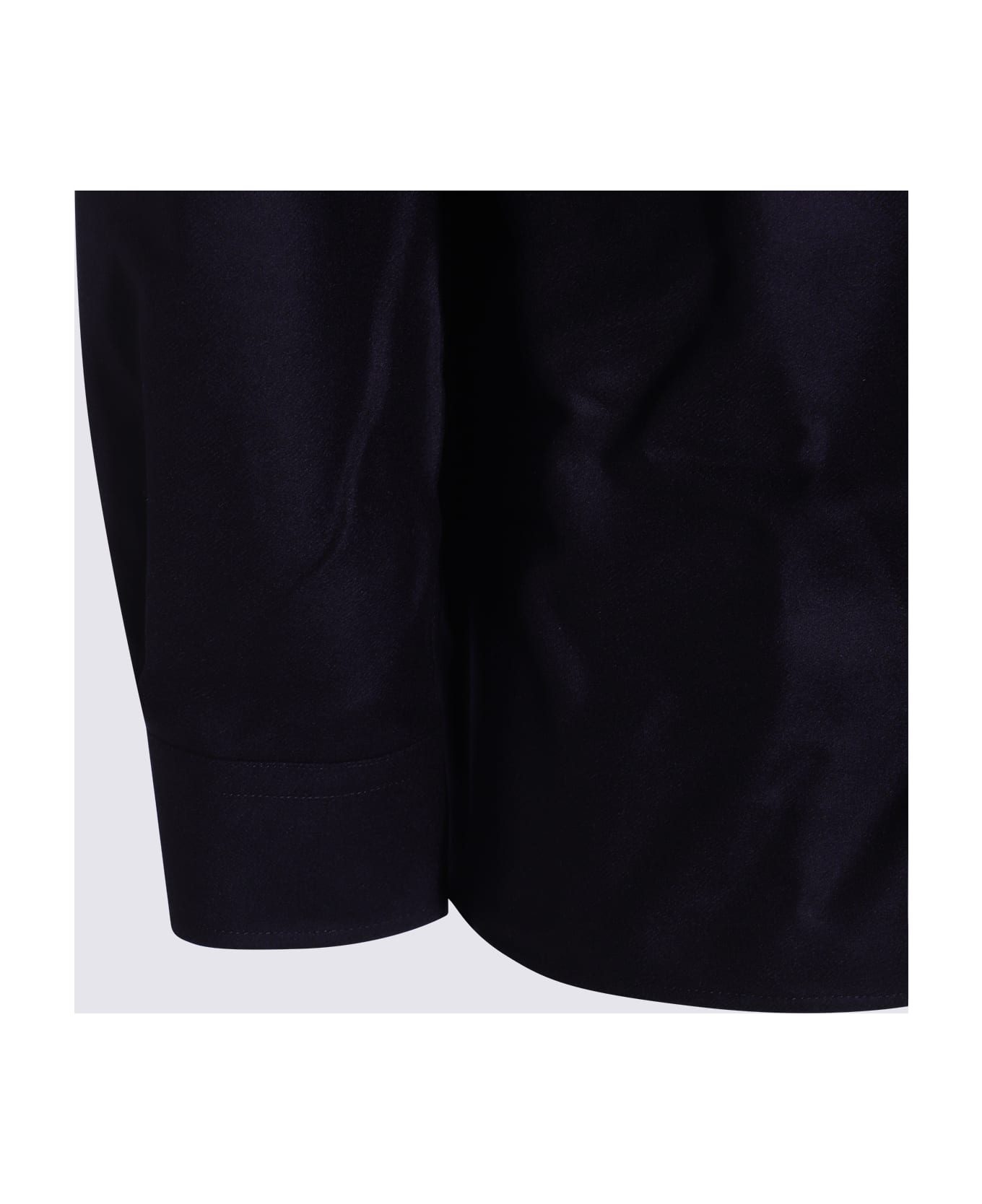 Brunello Cucinelli Navy Wool Shirt - Blue