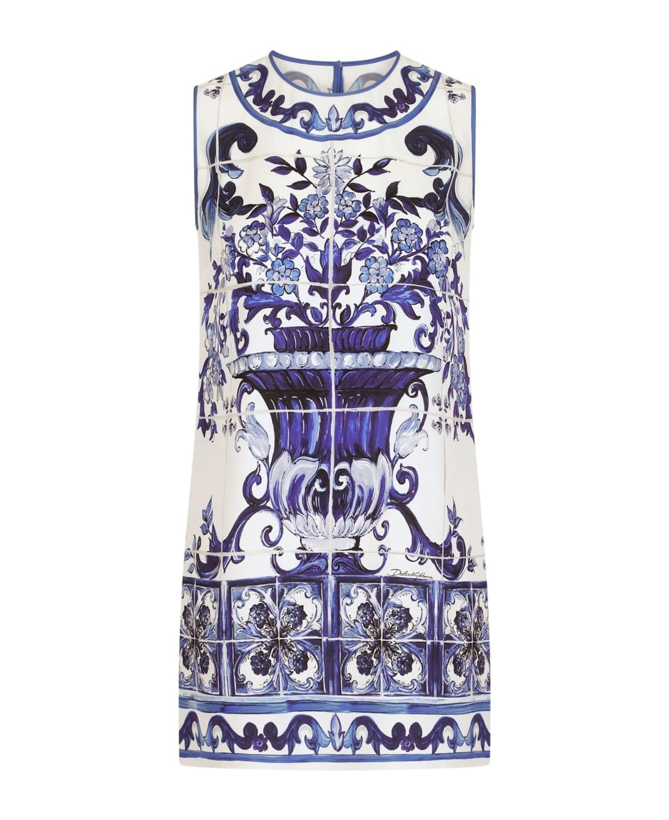 Dolce & Gabbana Top Girocollo Smanicato - Tn Blu Bianco