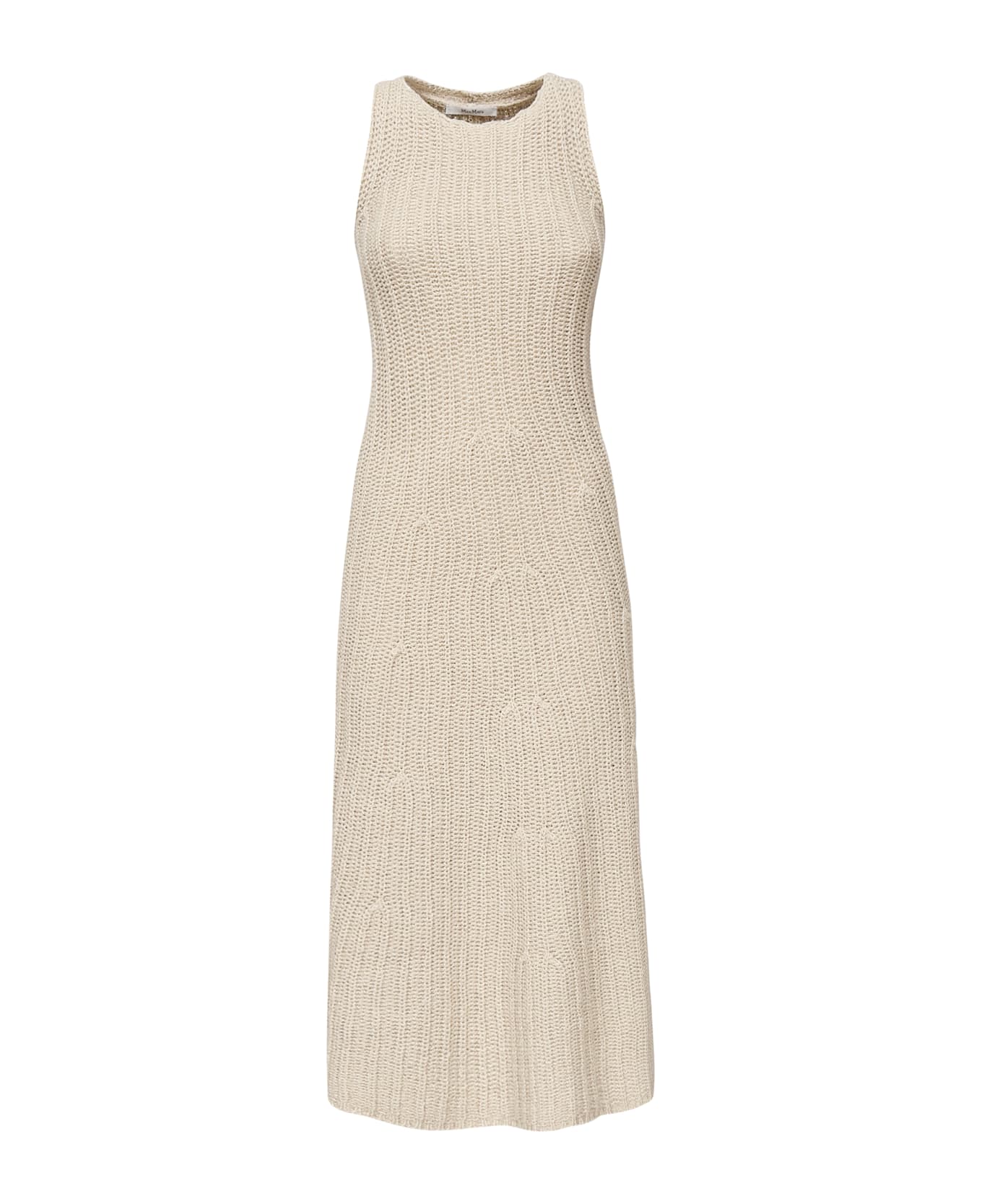 Max Mara Linen And Cotton Yarn Dress - Beige