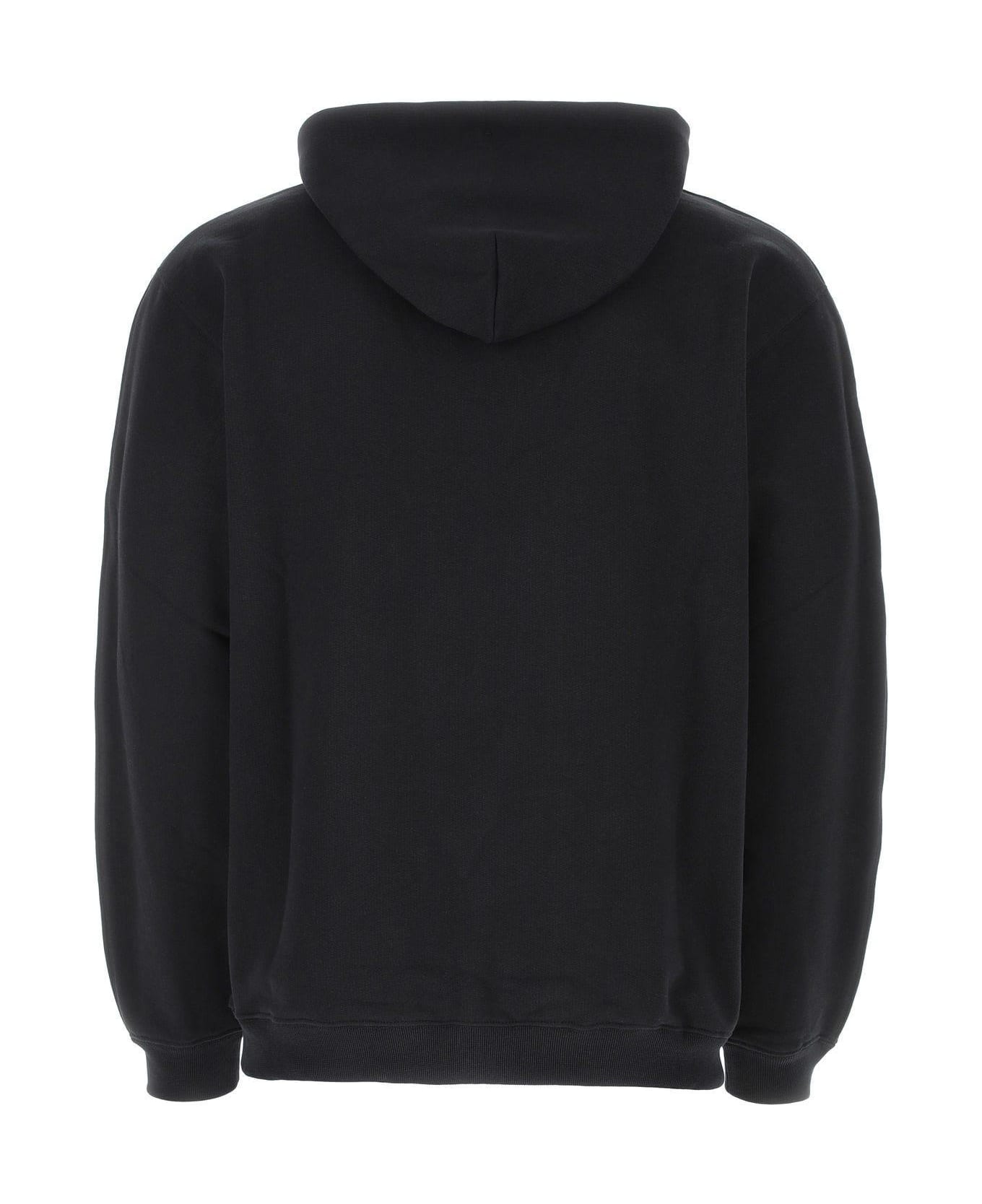 VTMNTS Black Cotton Blend Oversize Sweatshirt - BLACK フリース