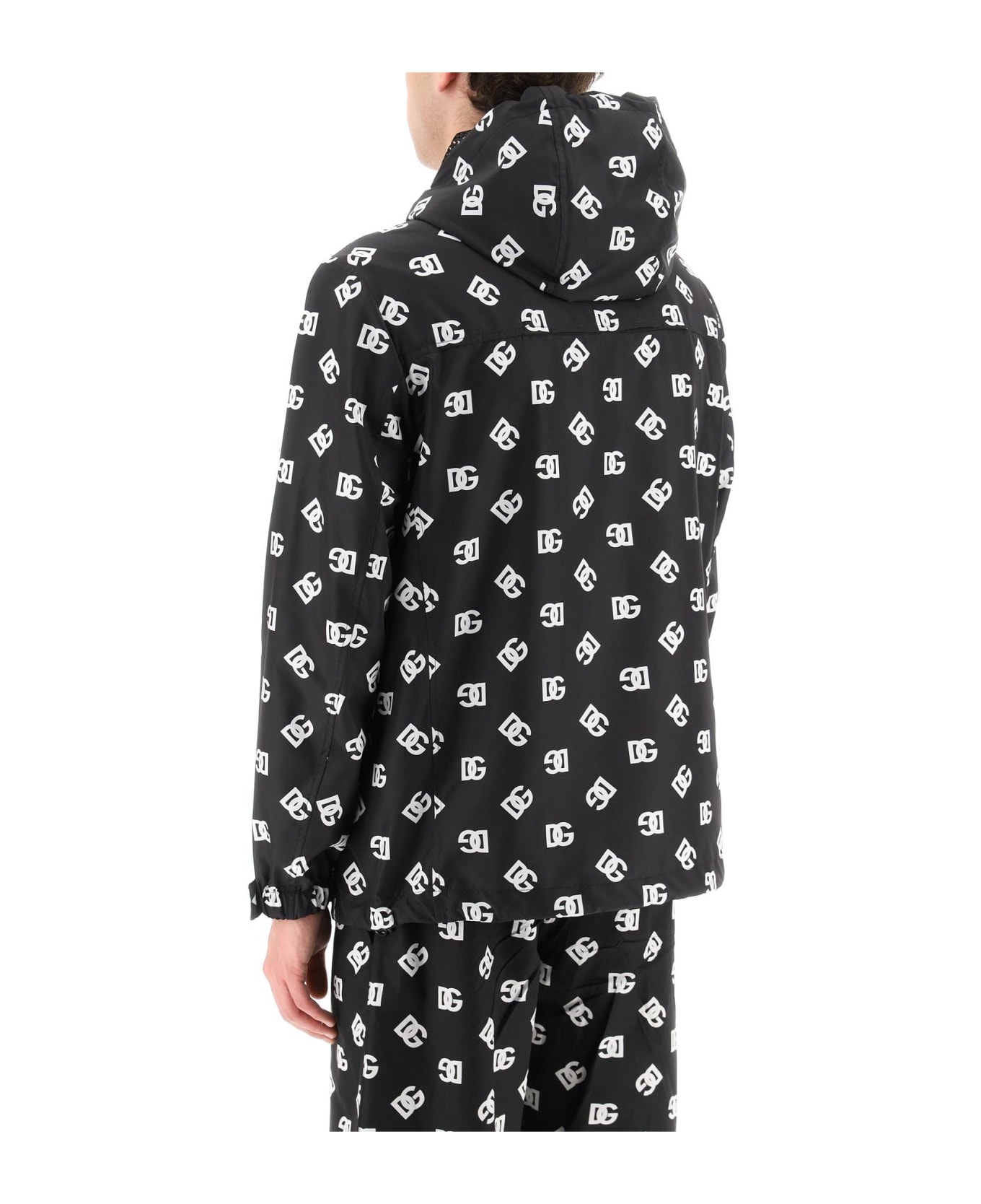 Dolce 
Gabbana Black Nylon Jacket - DG BIANCO FDONERO (Black)