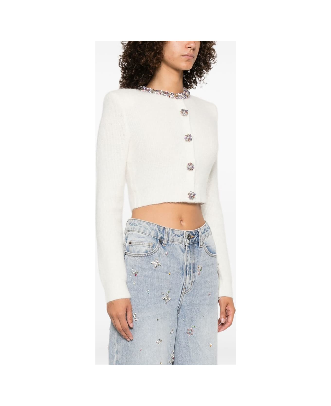 self-portrait Embellished Cardigan - Beige