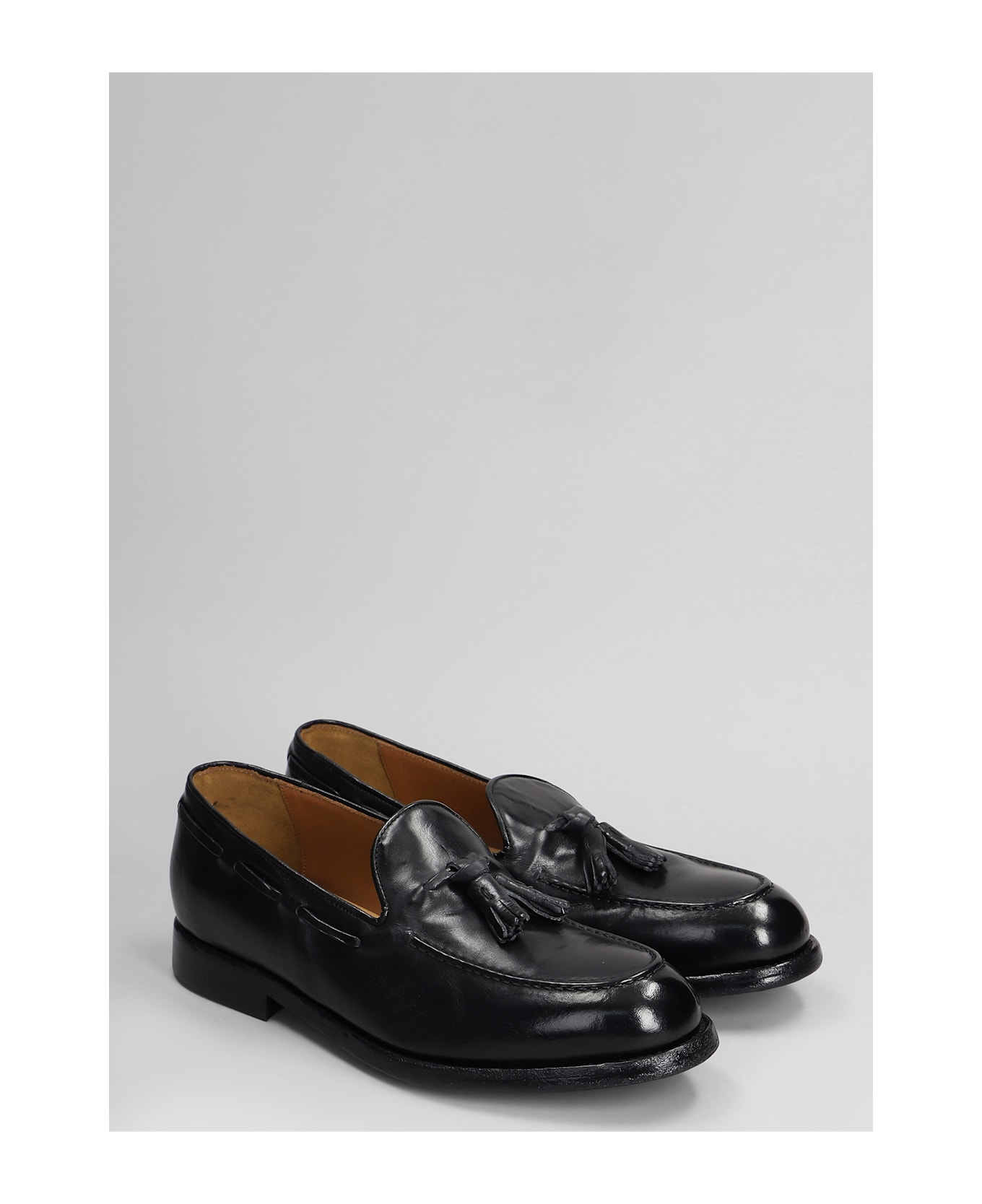 Green George Loafers In Black Leather - black