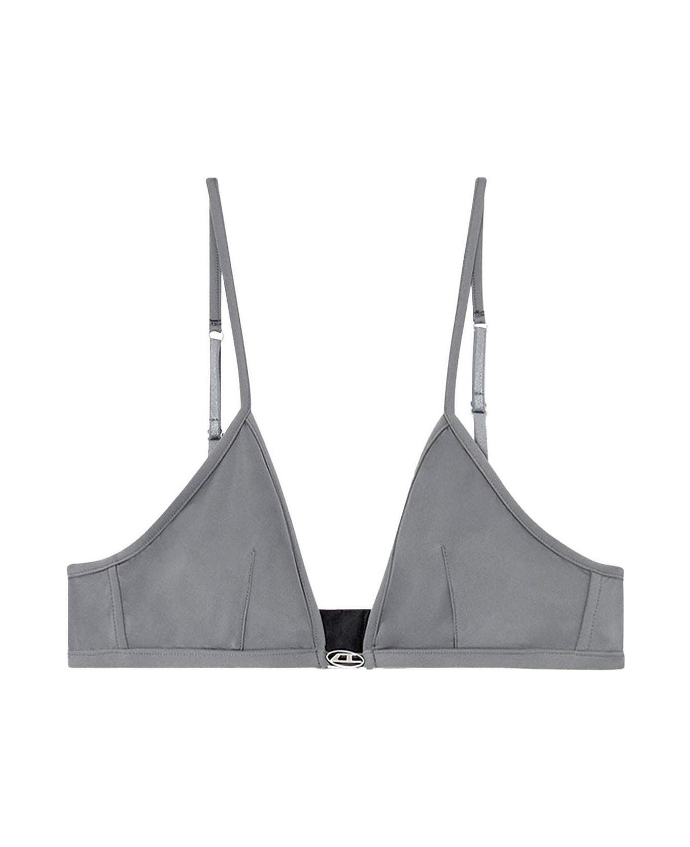 Diesel Luna-dnm Logo Detailed Bralette - Grigio