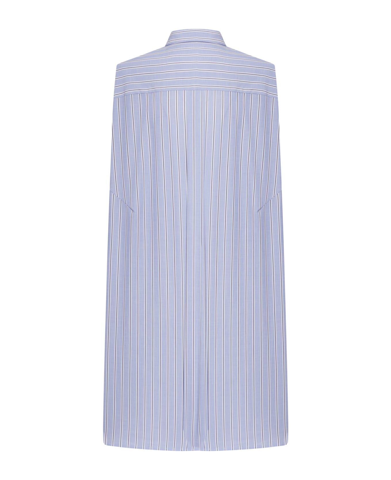 Sacai Cotton Poplin Shirt Dress - Blue Stripe