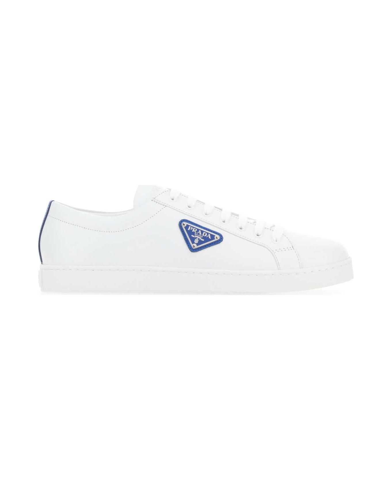 Prada White Leather Sneakers - Multicolor スニーカー