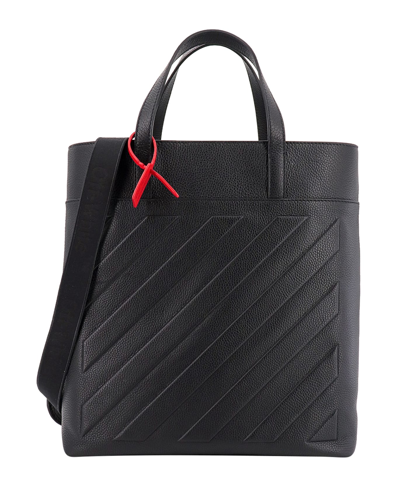 Off-White Binder Tote Handbag - Black