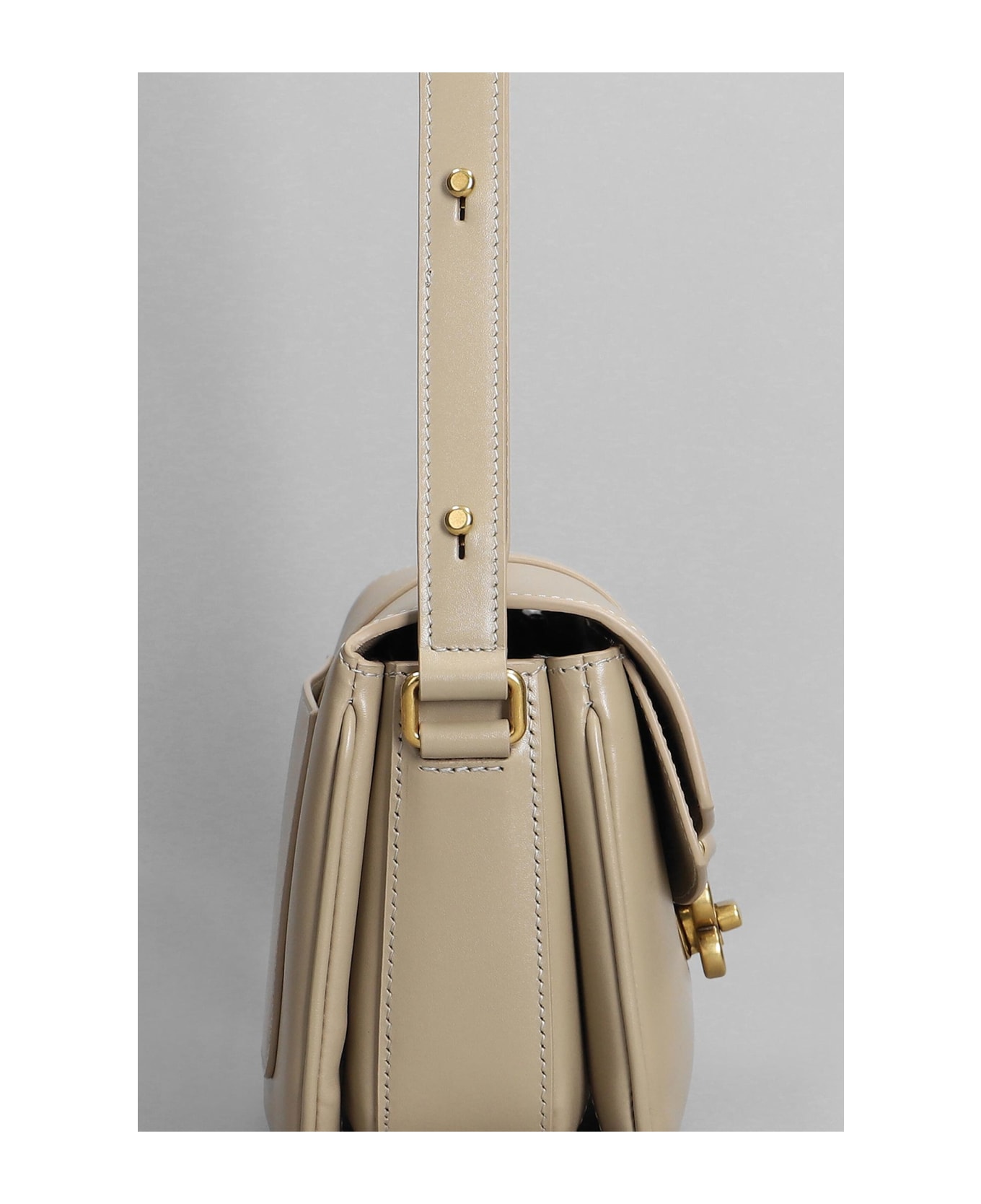 Balenciaga Lady Flap Shoulder Bag In Taupe Leather - taupe