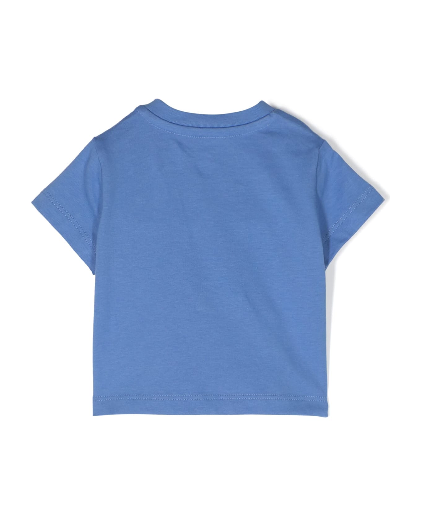 Ralph Lauren Cerulean Blue T-shirt With Pink Pony - Blue