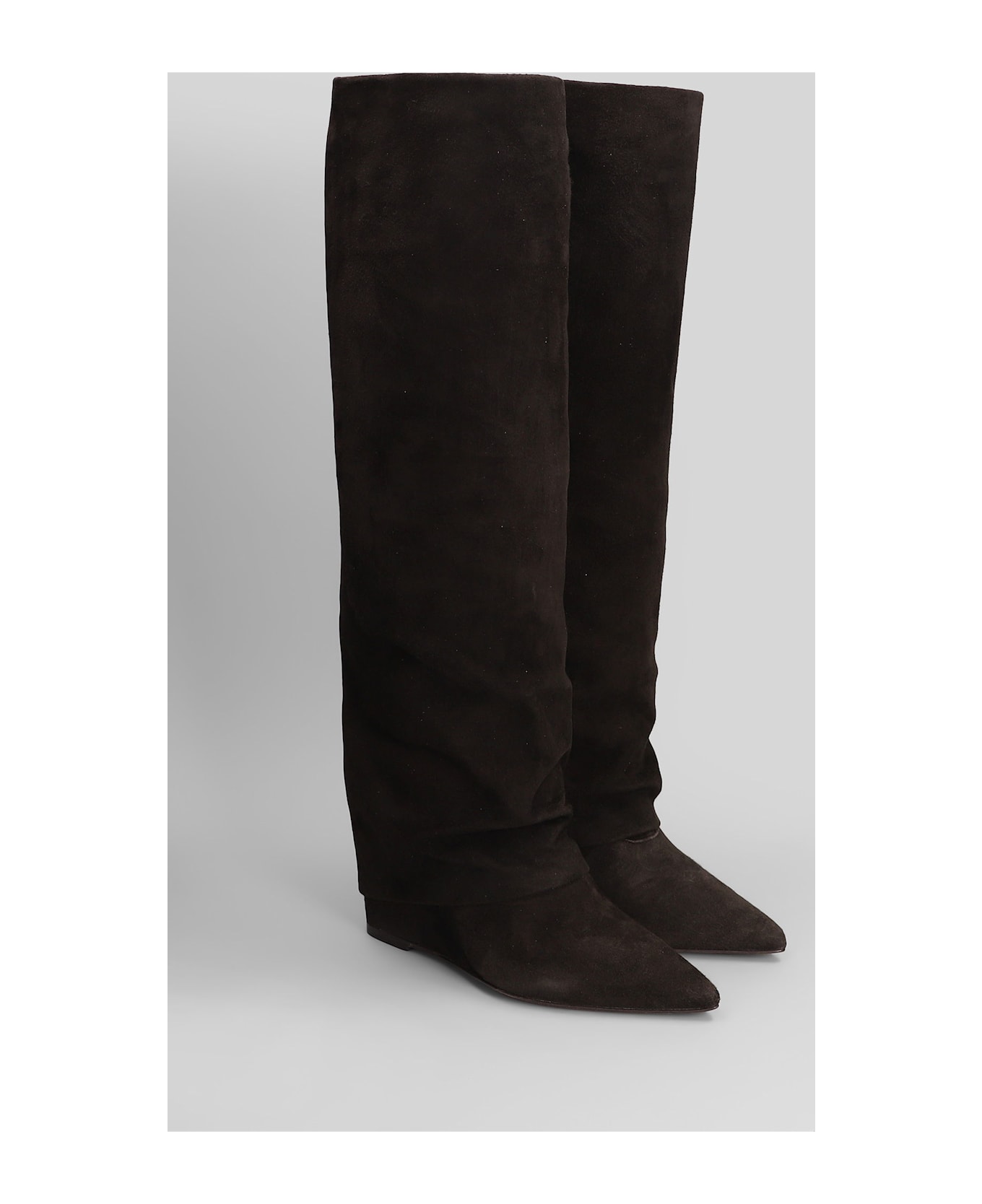 The Seller High Heels Boots In Dark Brown Suede - dark brown