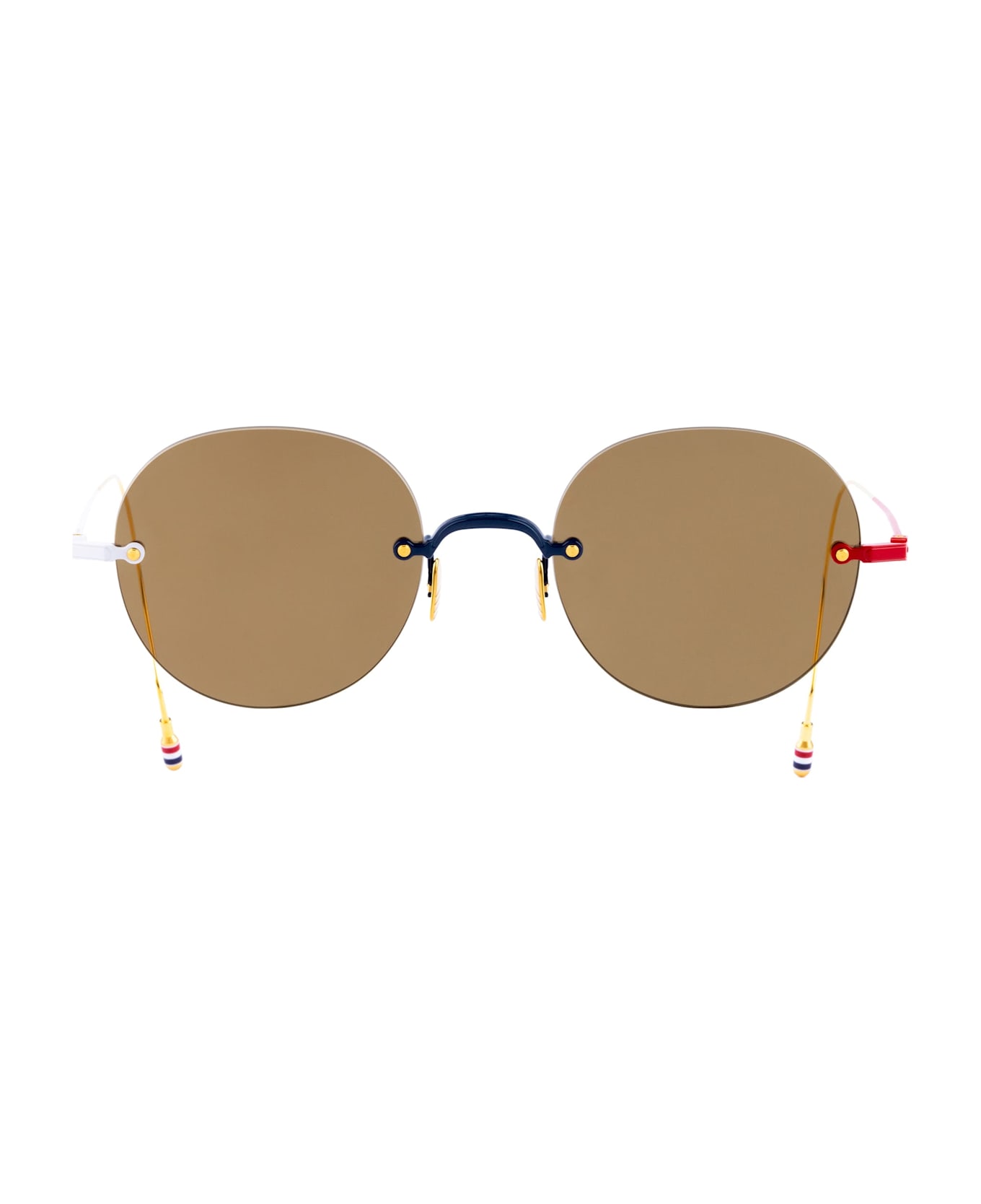 Thom Browne Rimless Oversized - Navy / Red / White Sunglasses - blue