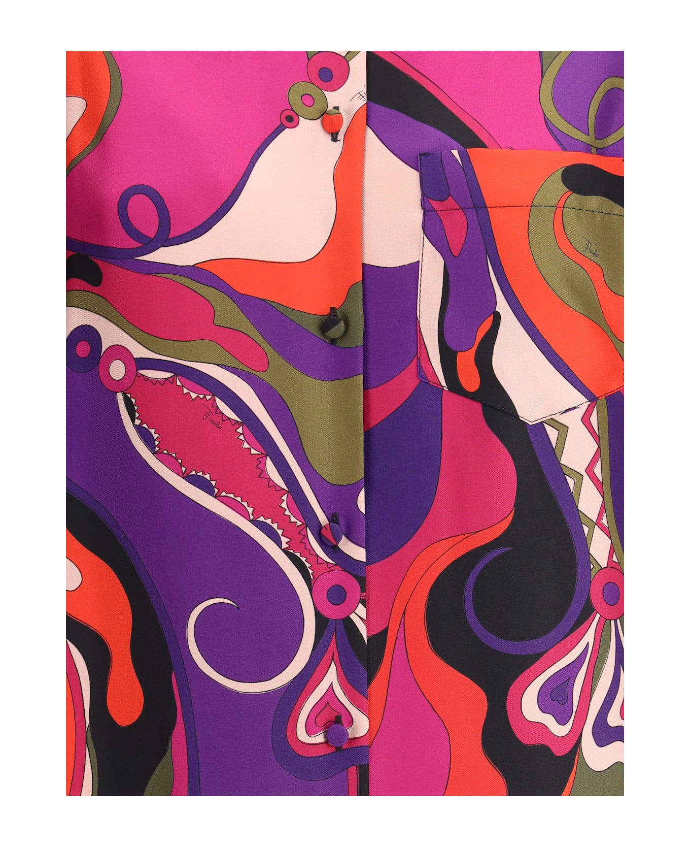 Pucci Silk Shirt With Abstract Print - PURPLE/PINK