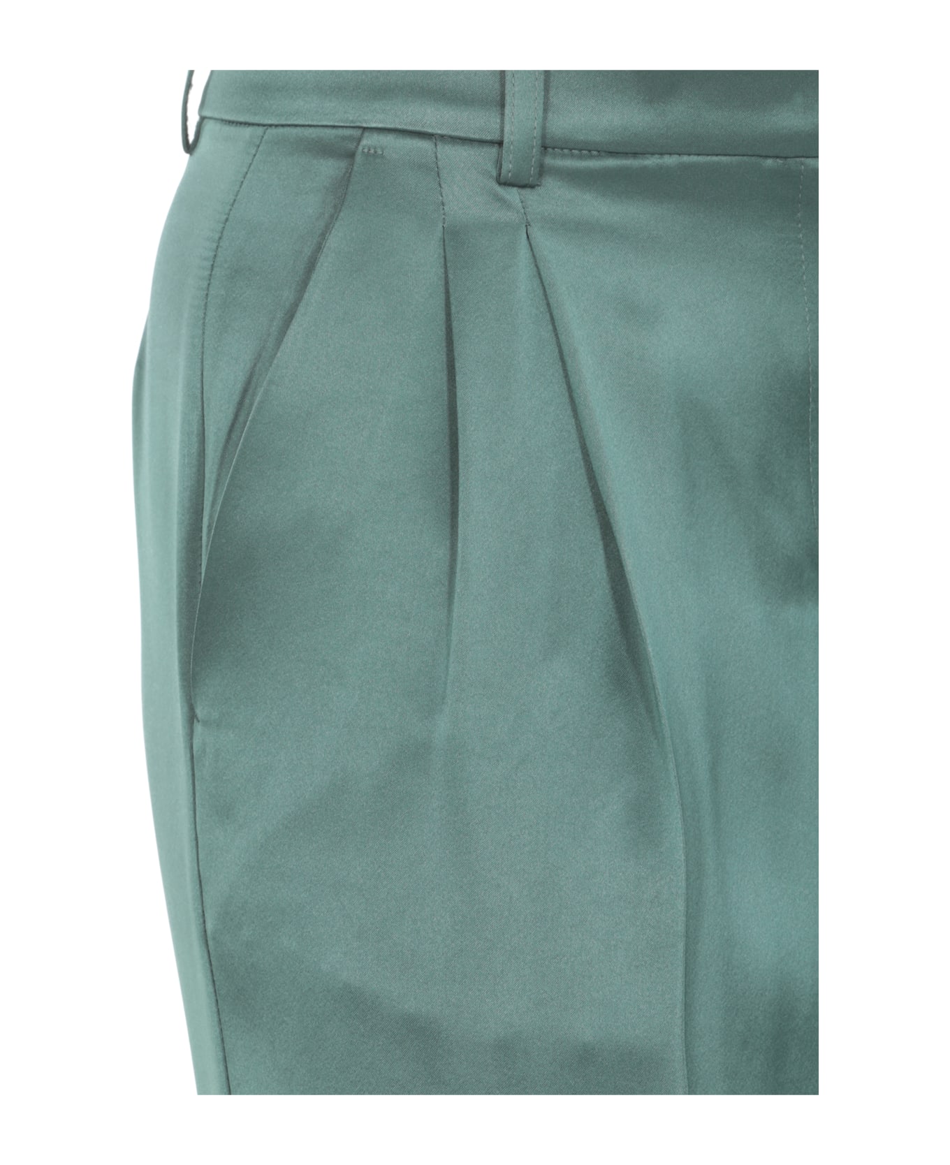 Pinko Satin Fabric Pants - Green