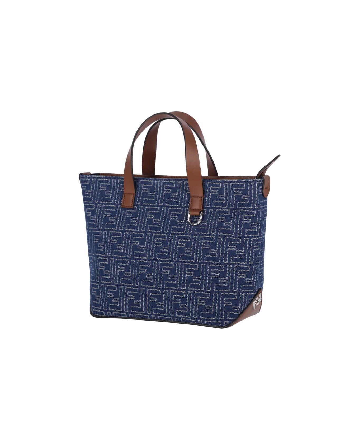 Fendi Small Tote Bora 
ff
 - Blue/ camel