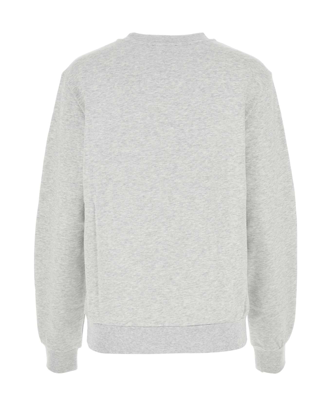 A.P.C. Melange Light Grey Stretch Cotton Sweatshirt - GRISCHINENOIR