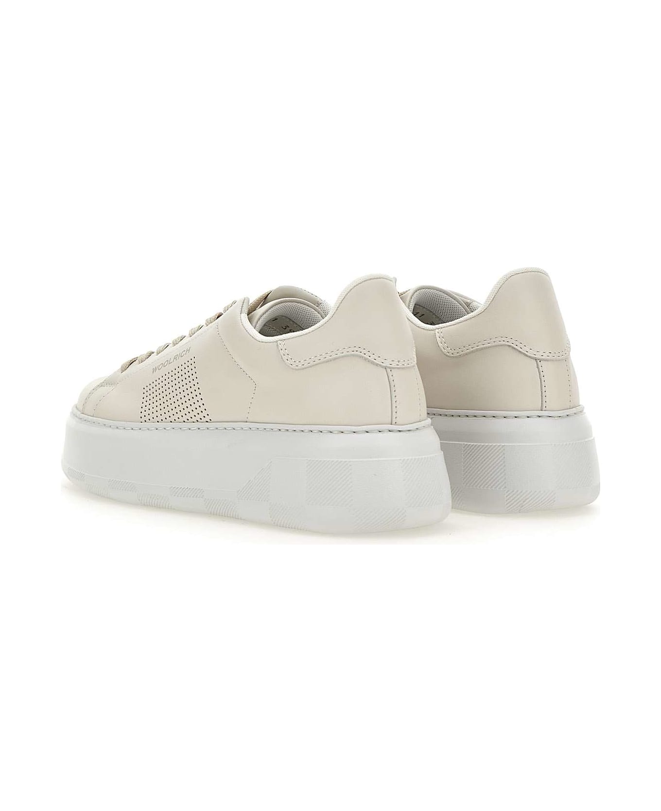 Woolrich 'chunky Court' Leather Sneakers - Beige ウェッジシューズ