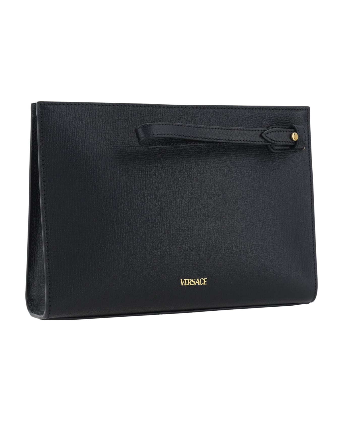 Versace Clutch Bag - Black-versace Gold