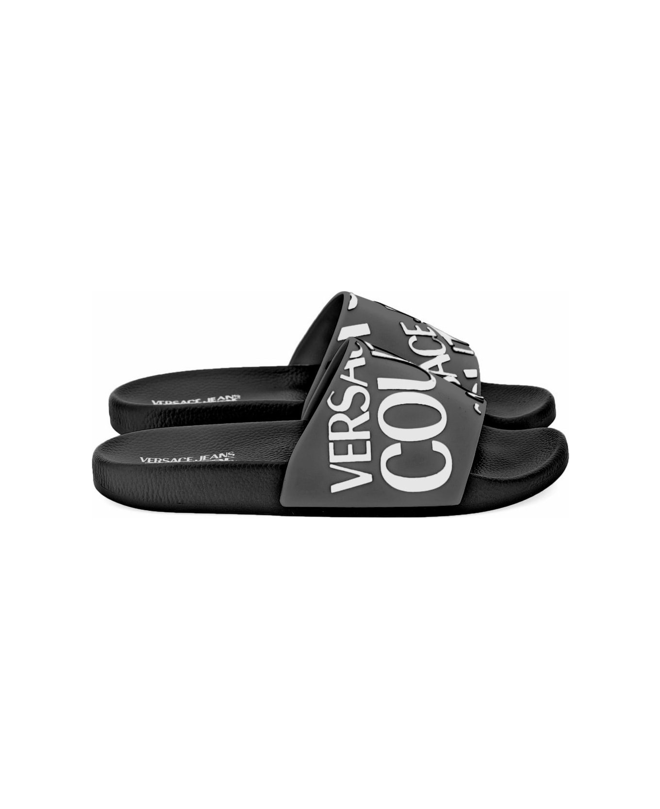 Versace Jeans Couture Pool Slides - Black