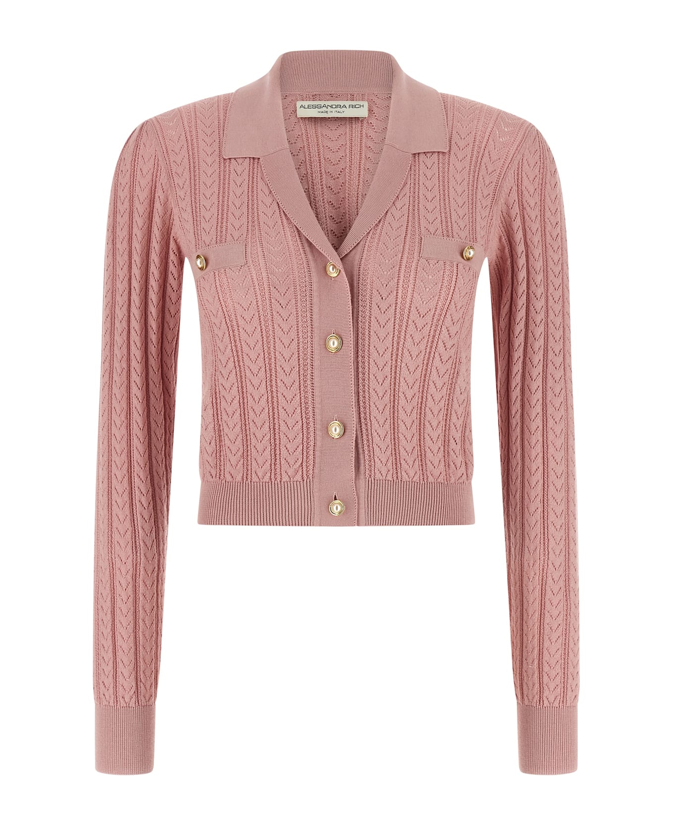 Alessandra Rich Knit Cardigan - Pink
