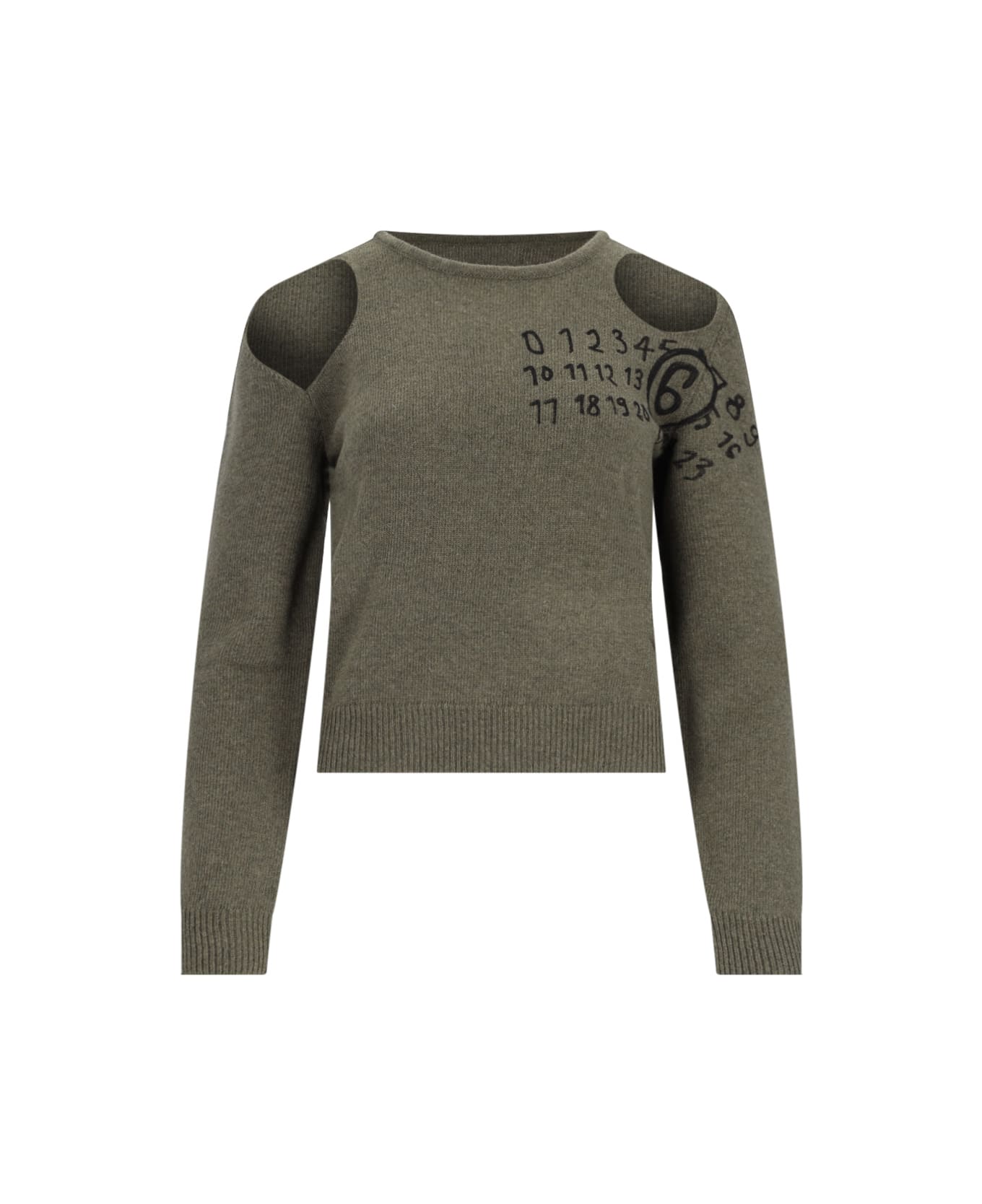 MM6 Maison Margiela Cut-out Detail Sweater - Green