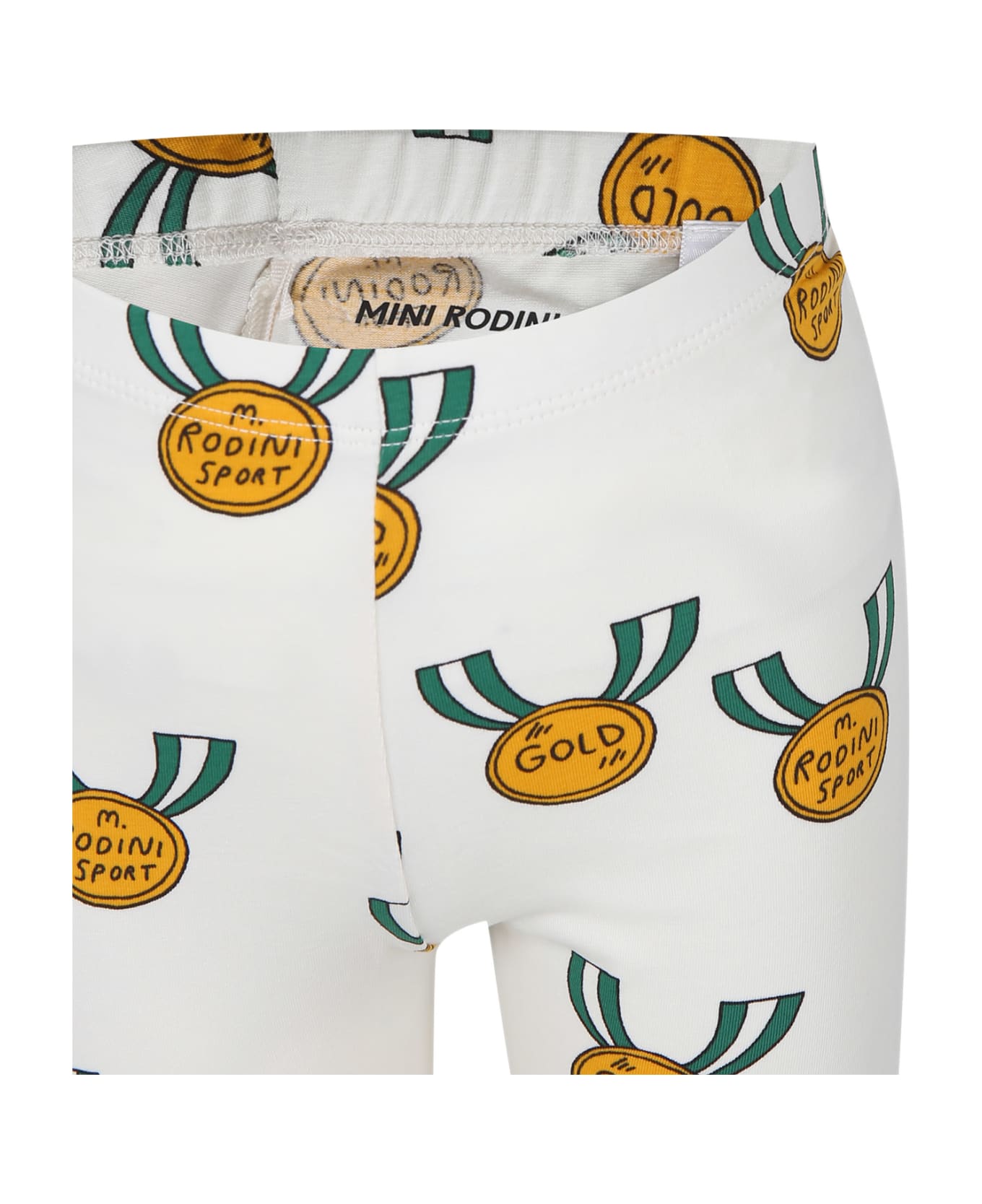 Mini Rodini Ivory Sports Shorts For Kids With Medals - Ivory ボトムス