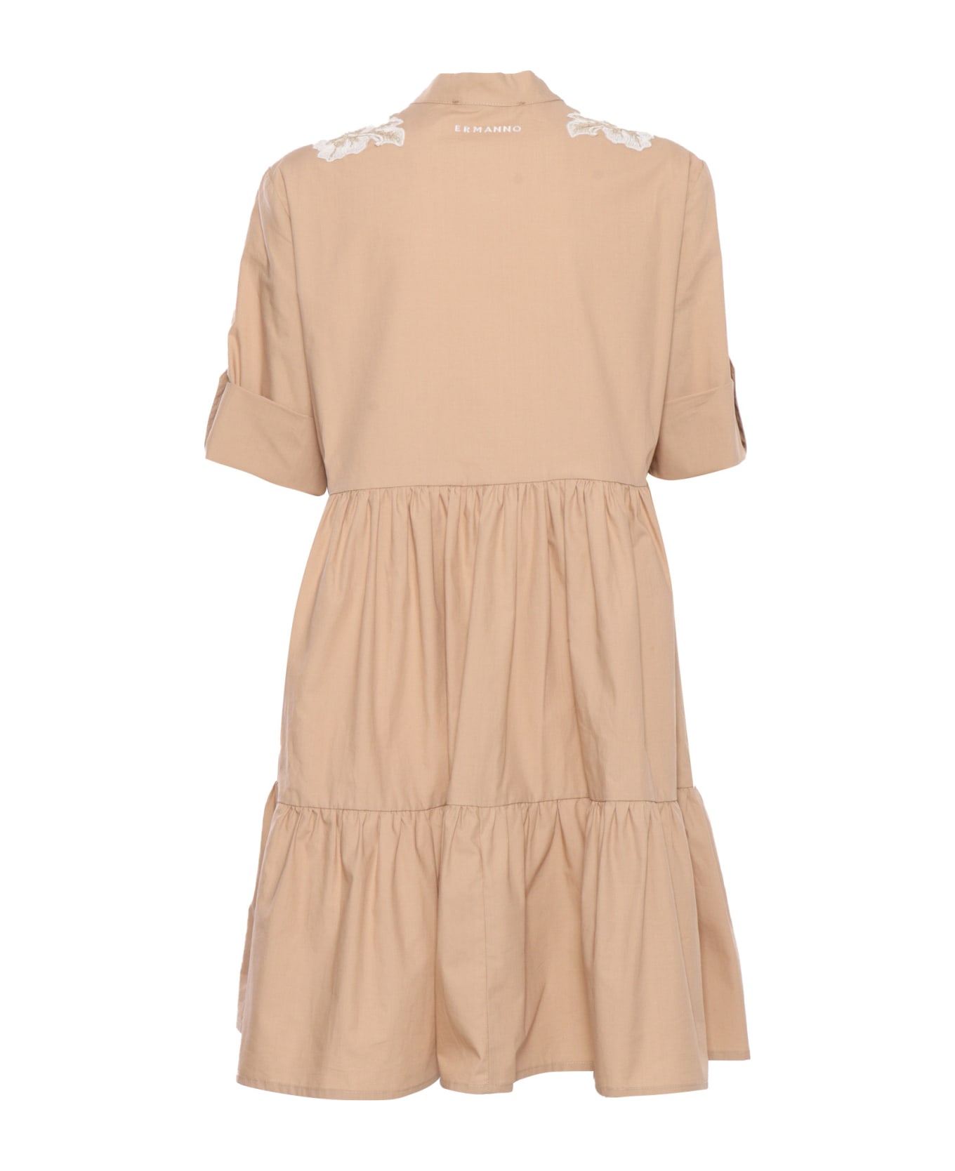 Ermanno Ermanno Scervino Dress With Lace - BROWN