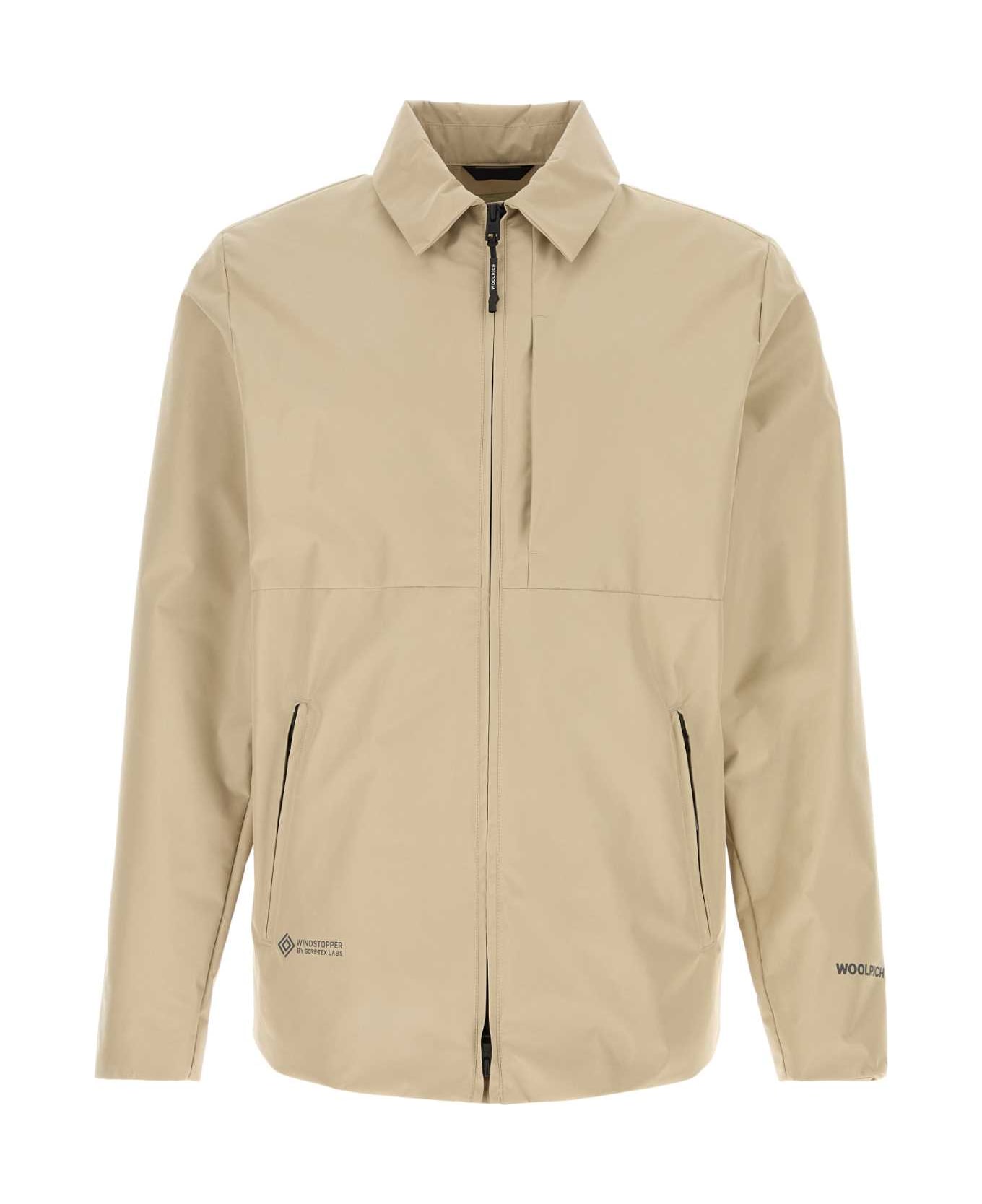 Woolrich Sand Polyester Gore-tex Windbreaker - WHITEPEPPER