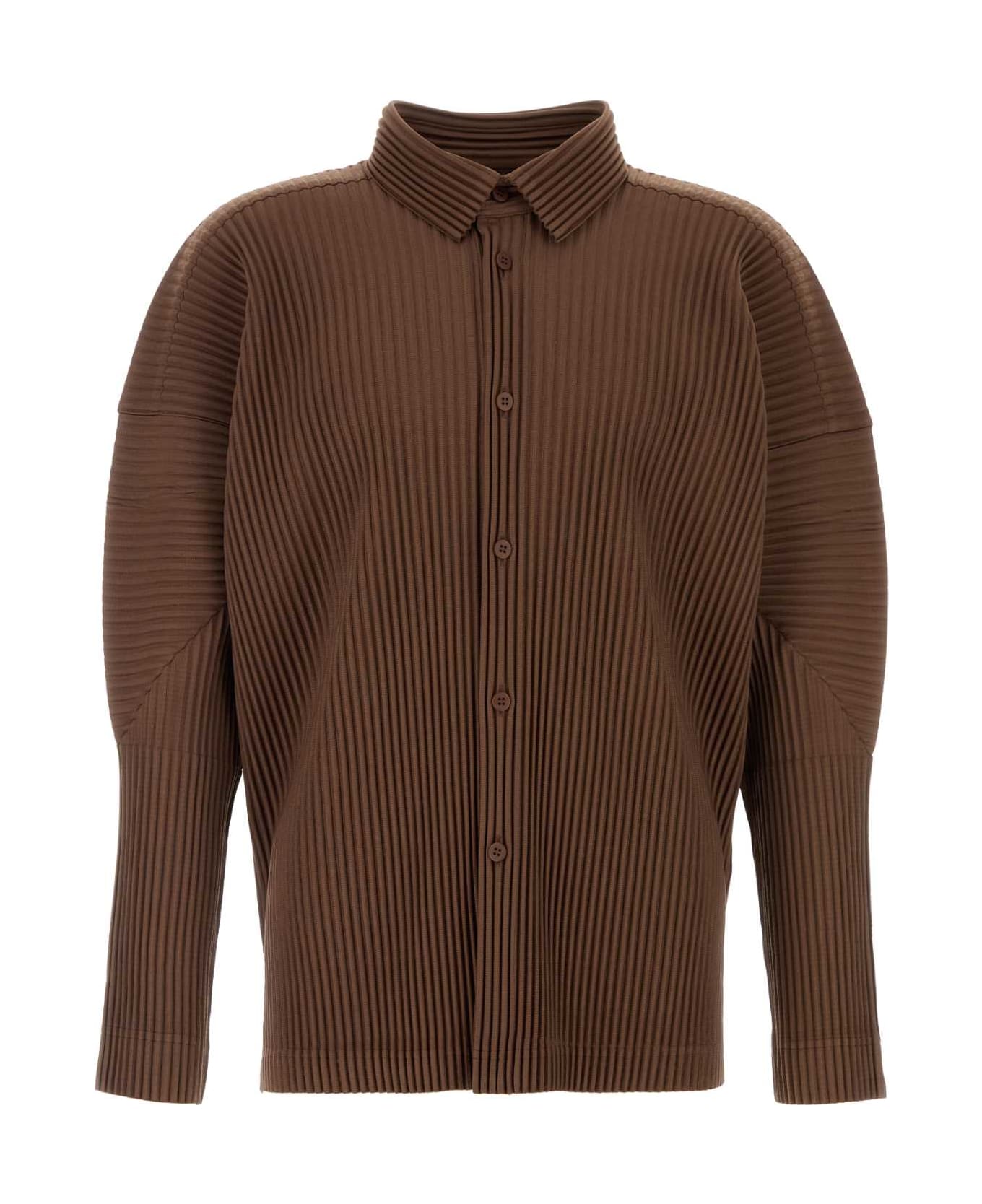 Homme Plissé Issey Miyake Brown Polyester Shirt - MIDNIGHTBLUE