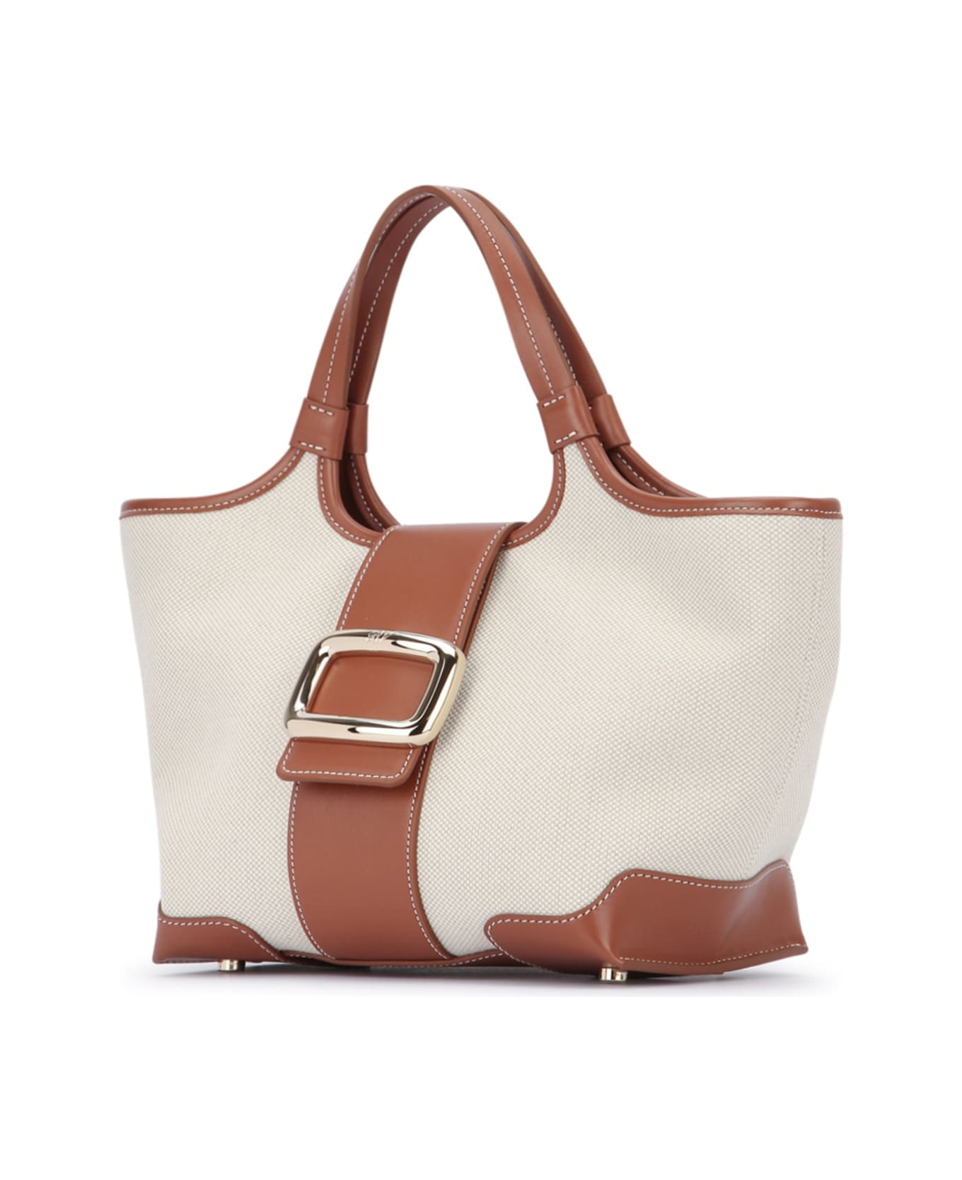 【関税&送料込】Roger Vivier Grand Vivier Choc Medium Viv' Choc Medium Shopping Bag in leather Brown Woman