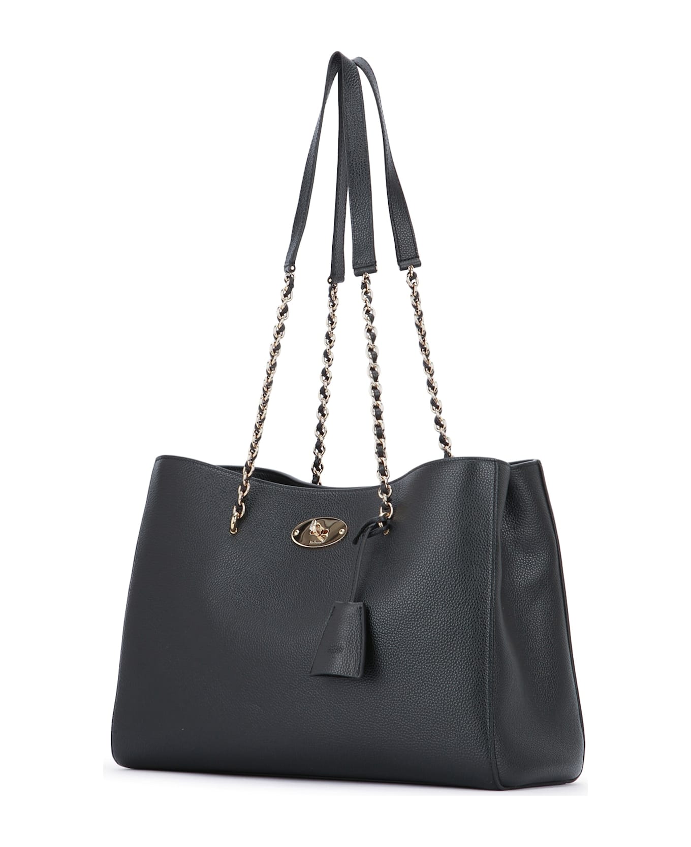 Mulberry Lily Chain Tote Small Classic Grain - BLACK