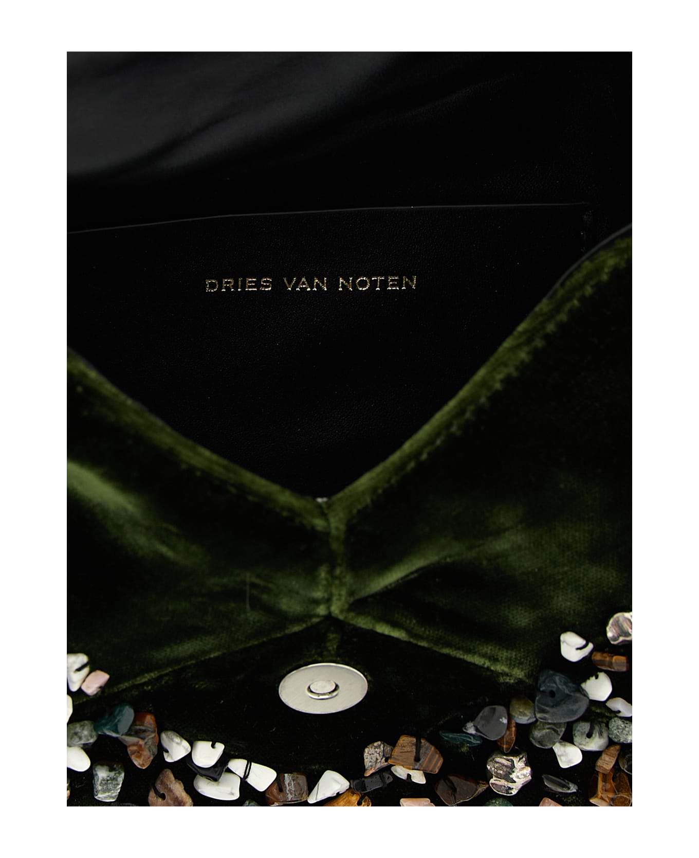 Dries Van Noten 
embellished Envelope
 Clutch - Green