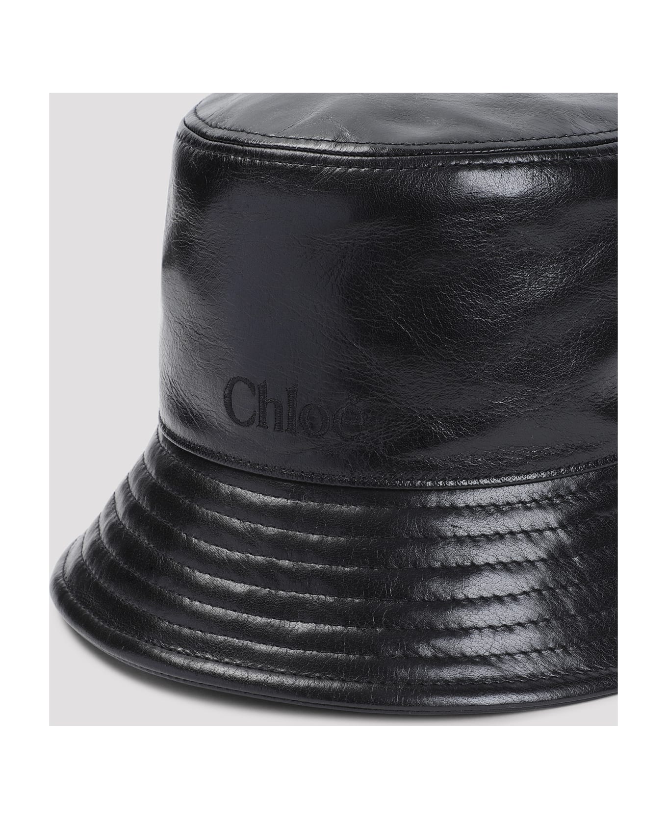 Chloé Leather Bucket Hat - Black