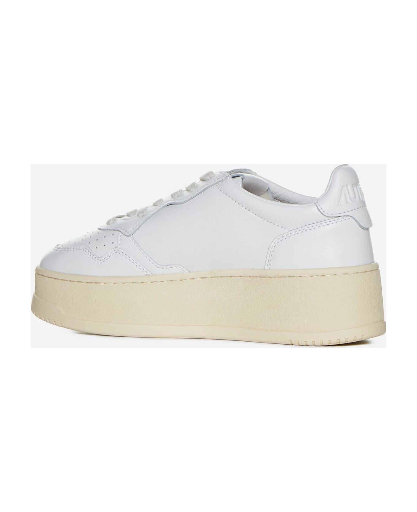 Autry Medalist Platform Leather Sneakers - White